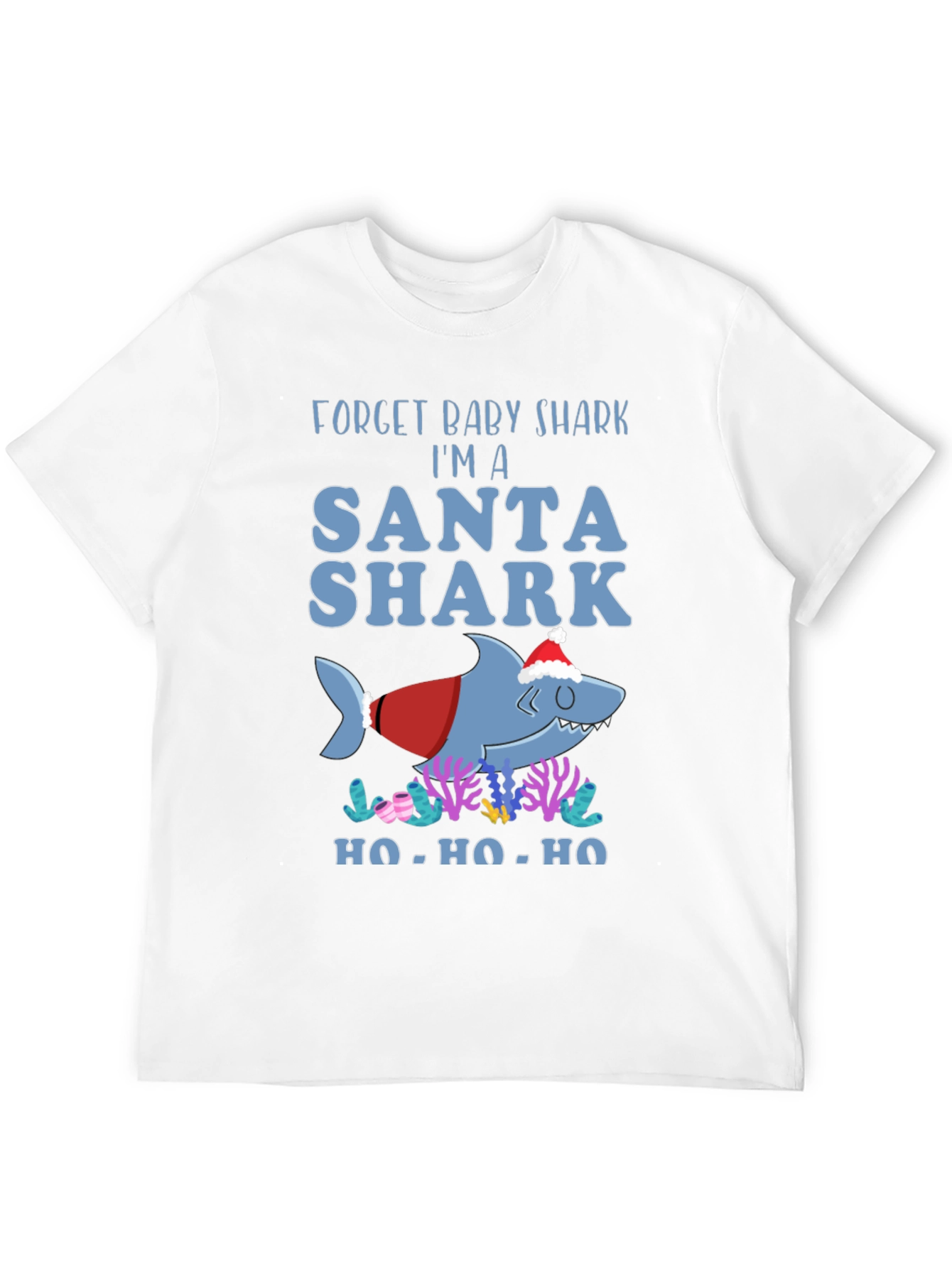 Santa Shark Graphic T-Shirt - Holiday Fun!