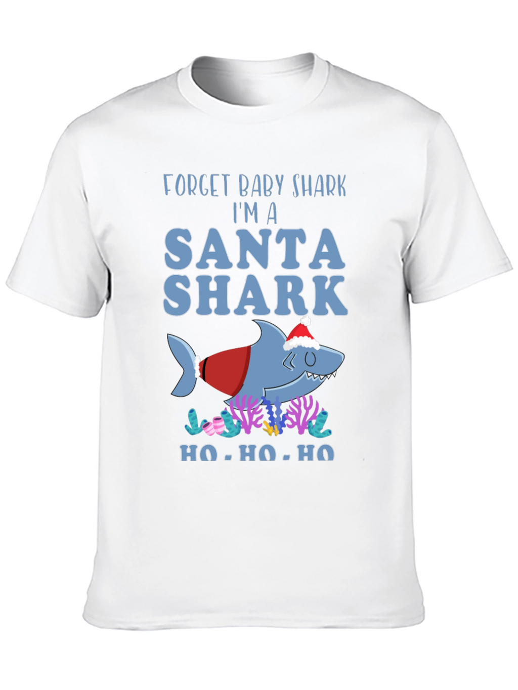 Santa Shark Graphic T-Shirt - Holiday Fun!