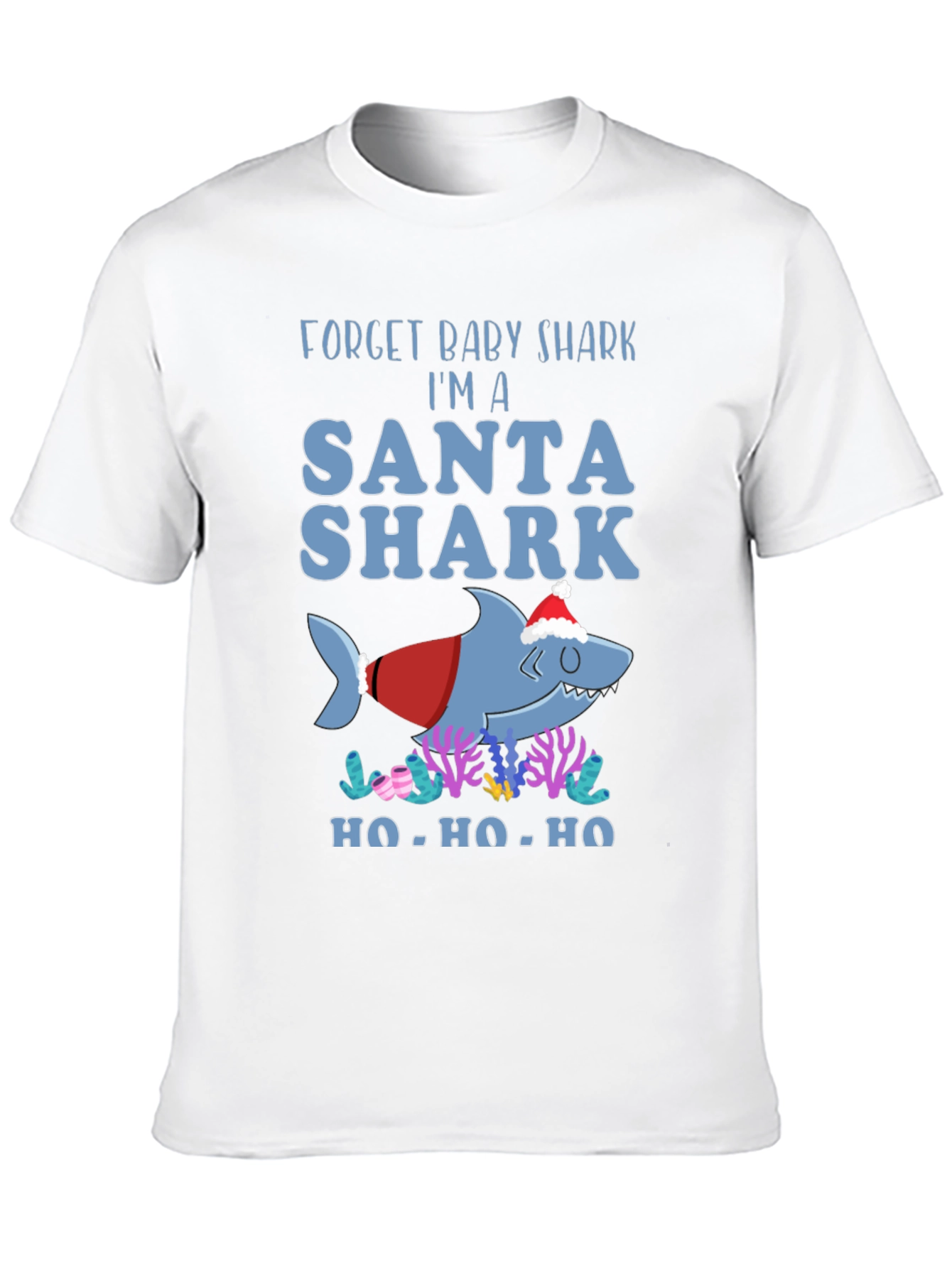Santa Shark Graphic T-Shirt - Holiday Fun!