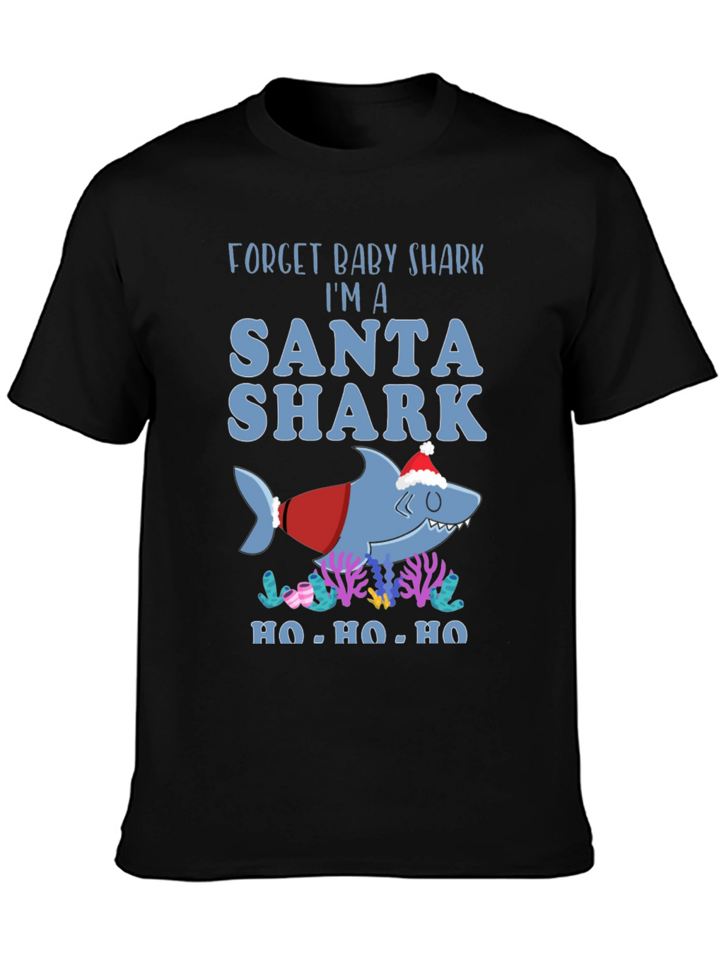 Santa Shark Graphic T-Shirt - Holiday Fun!