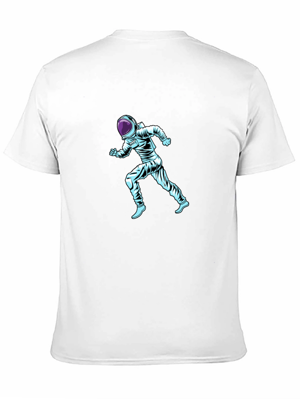 Running Astronaut Graphic Print Black T-Shirt