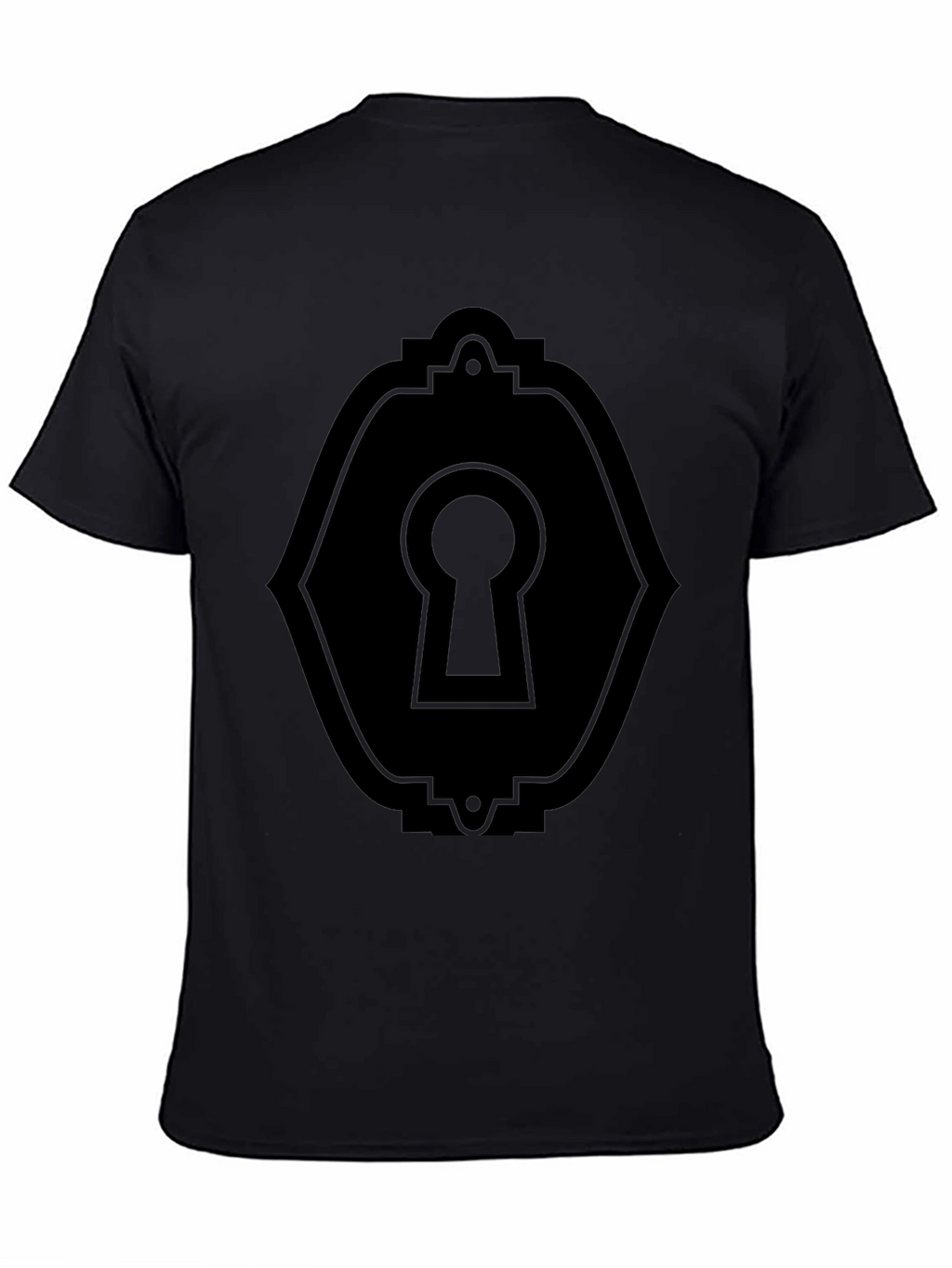 Keyhole Graphic Tee - Sleek Black T-Shirt