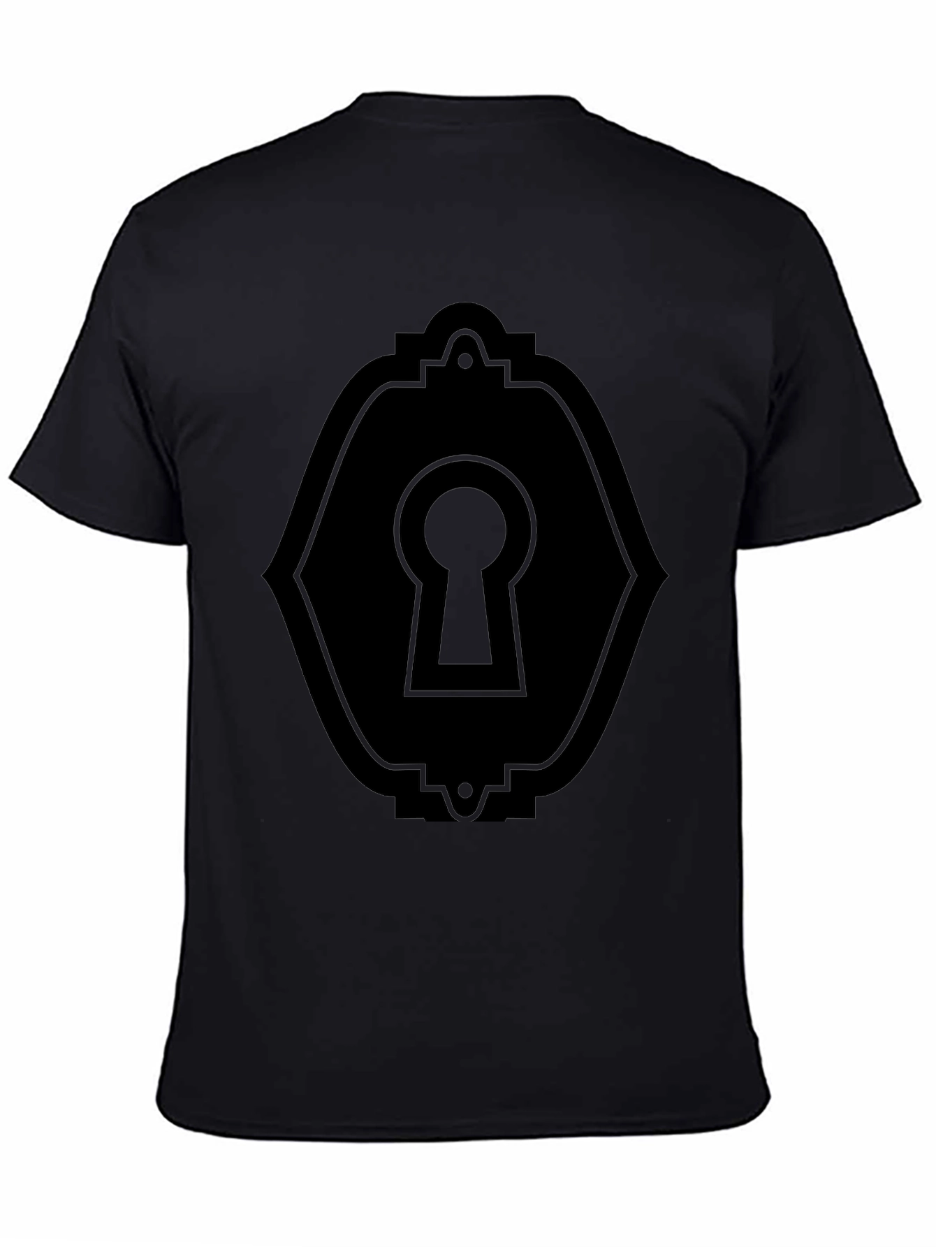 Keyhole Graphic Tee - Sleek Black T-Shirt