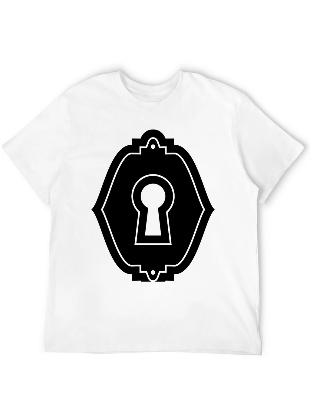 Keyhole Graphic Tee - Sleek Black T-Shirt