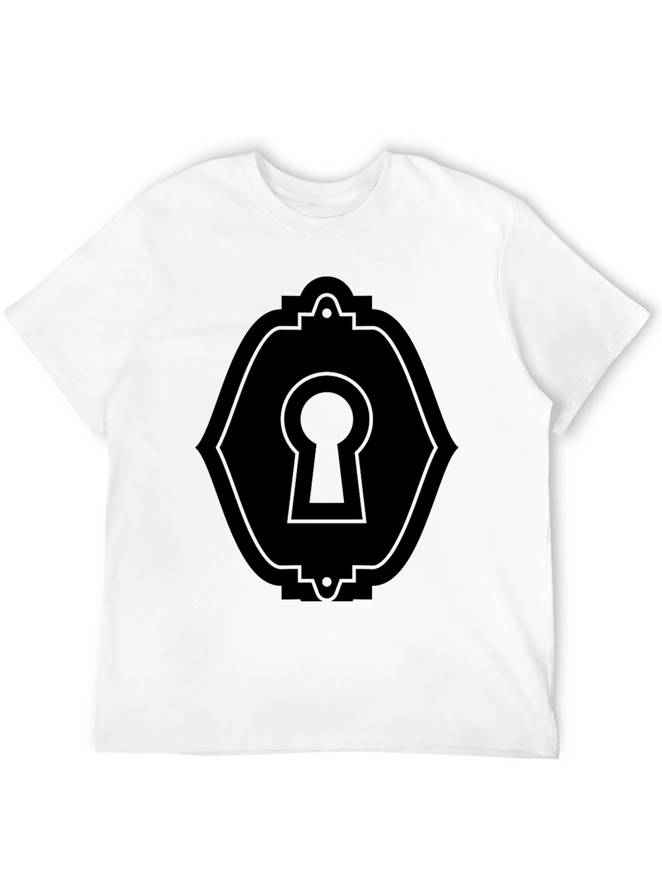 Keyhole Graphic Tee - Sleek Black T-Shirt