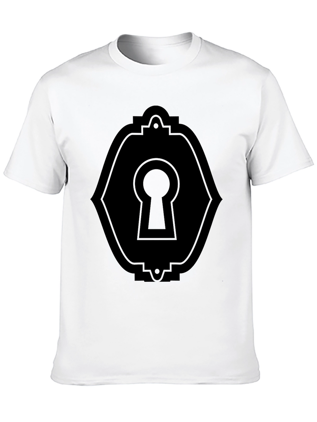 Keyhole Graphic Tee - Sleek Black T-Shirt