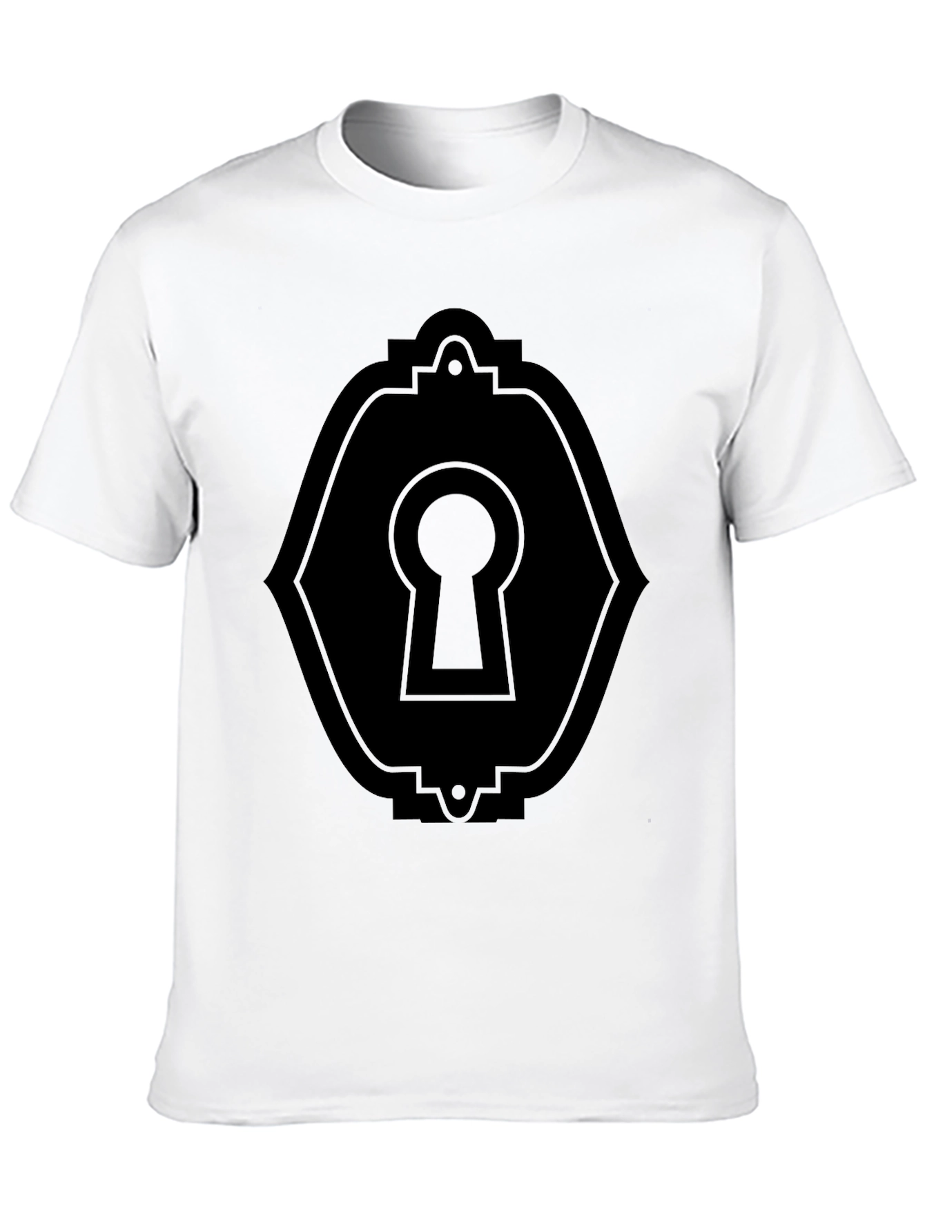 Keyhole Graphic Tee - Sleek Black T-Shirt