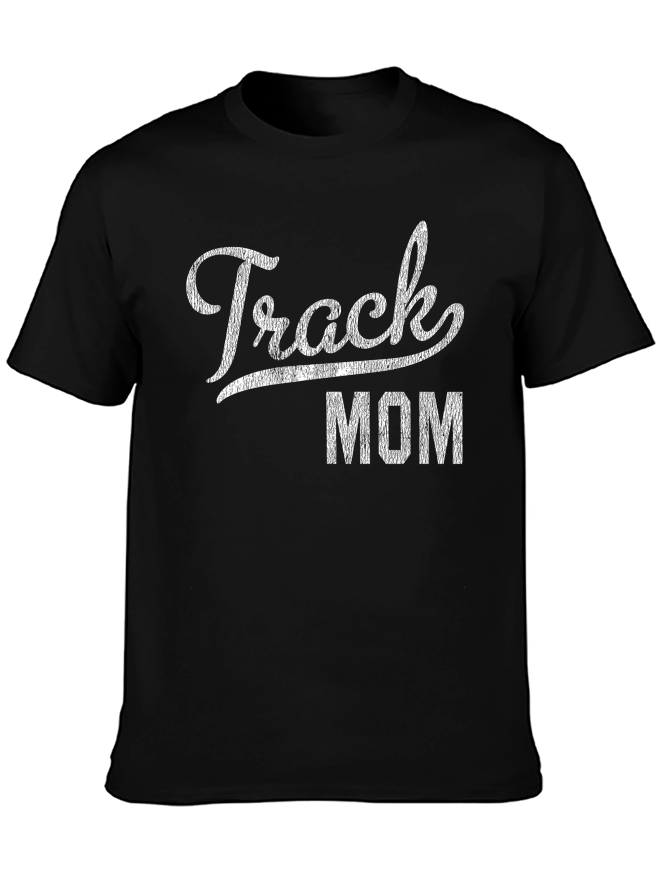 Track Mom Graphic Tee - Black Cotton T-Shirt