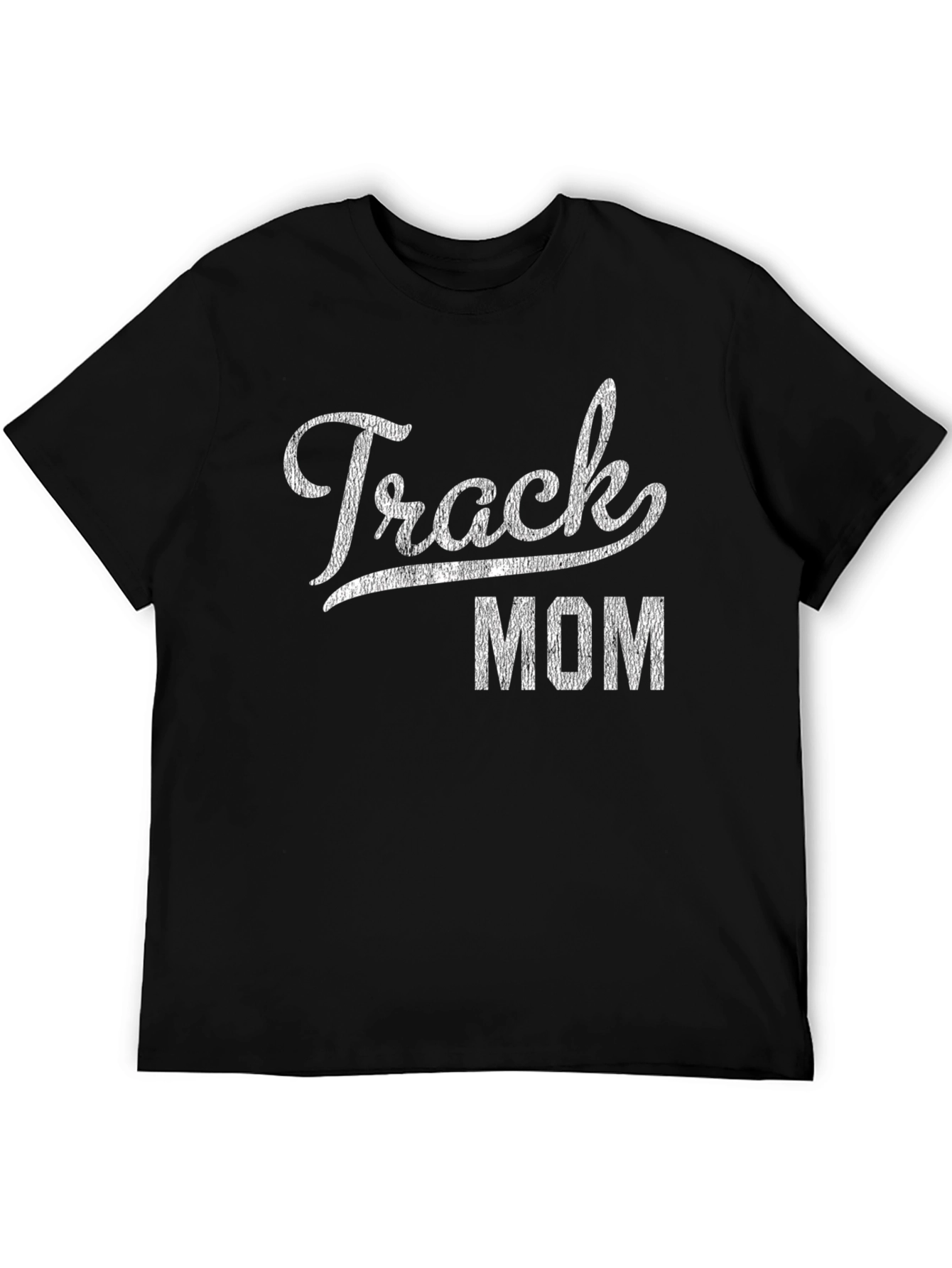 Track Mom Graphic Tee - Black Cotton T-Shirt