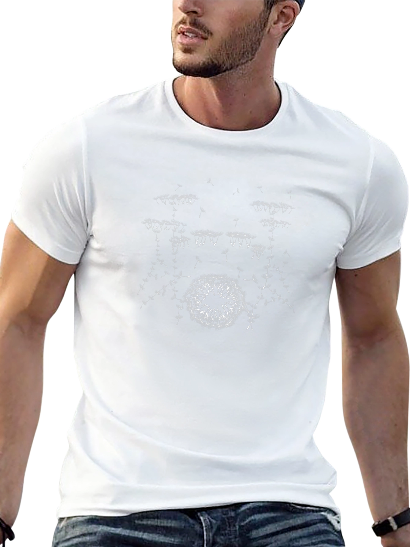 Abstract Drum Set Black T-Shirt
