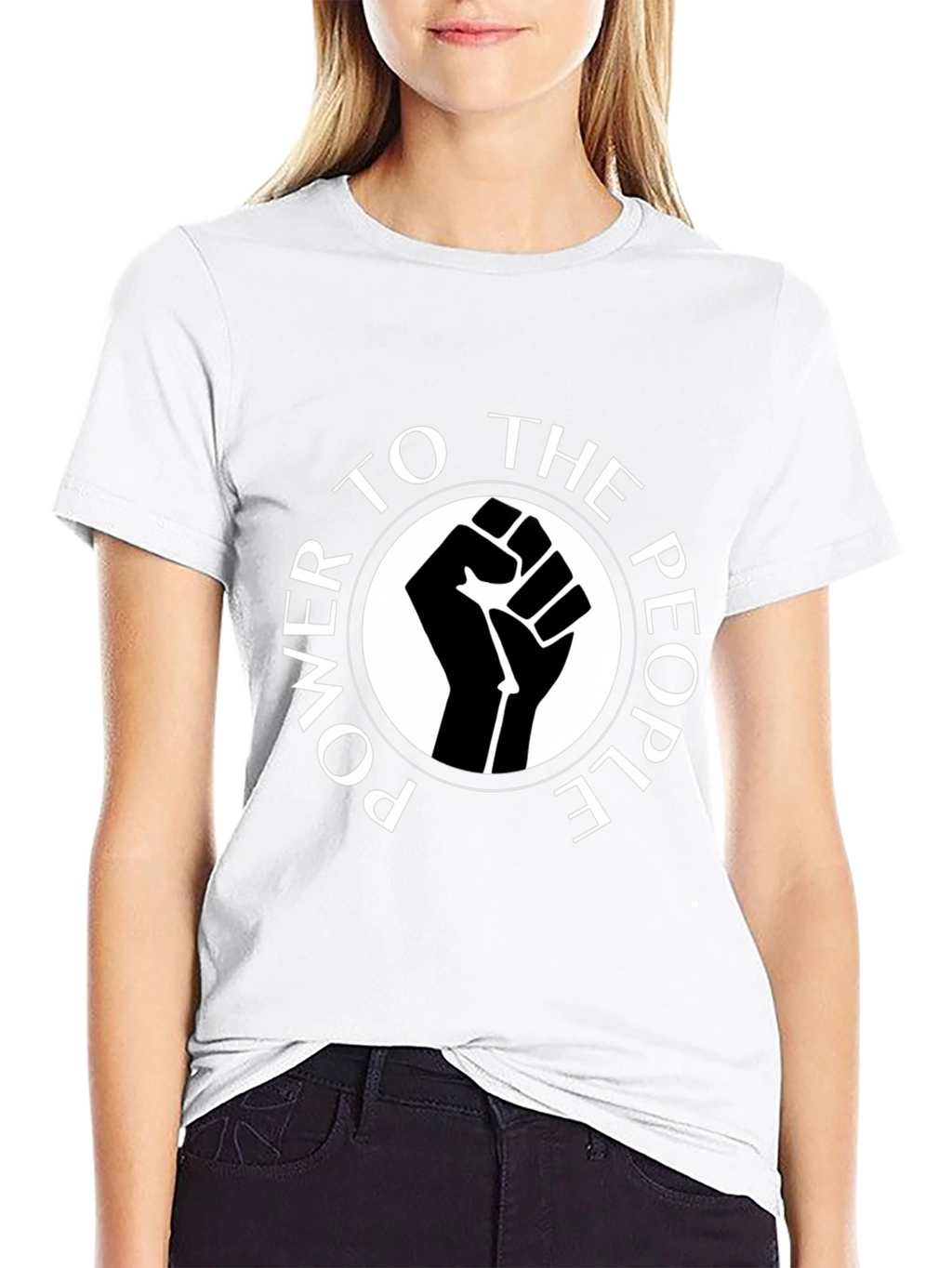 Power to the People Graphic Tee - Black