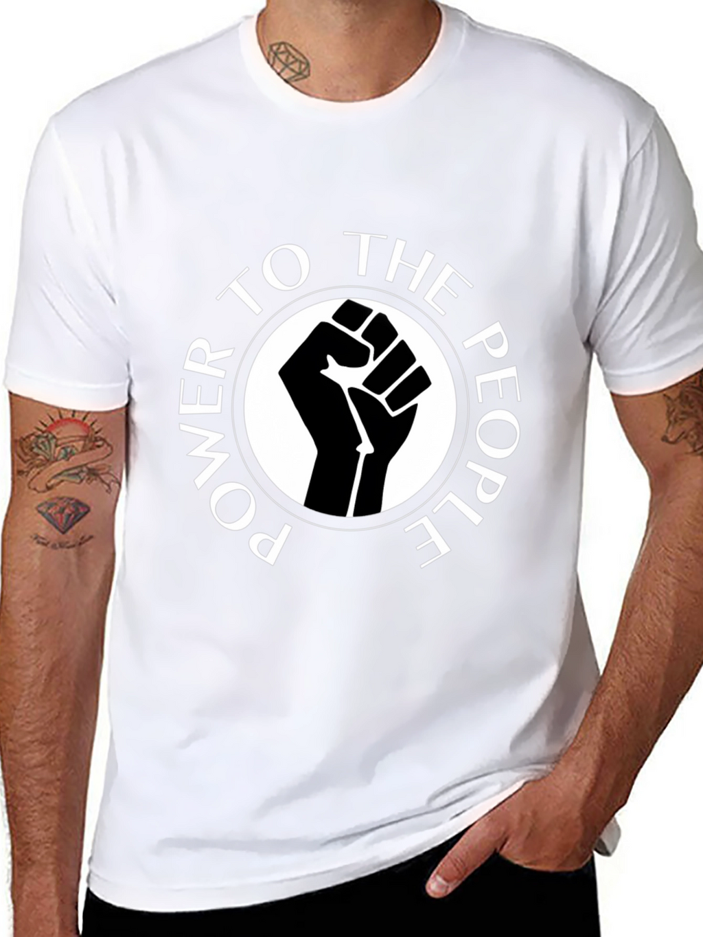 Power to the People Graphic Tee - Black