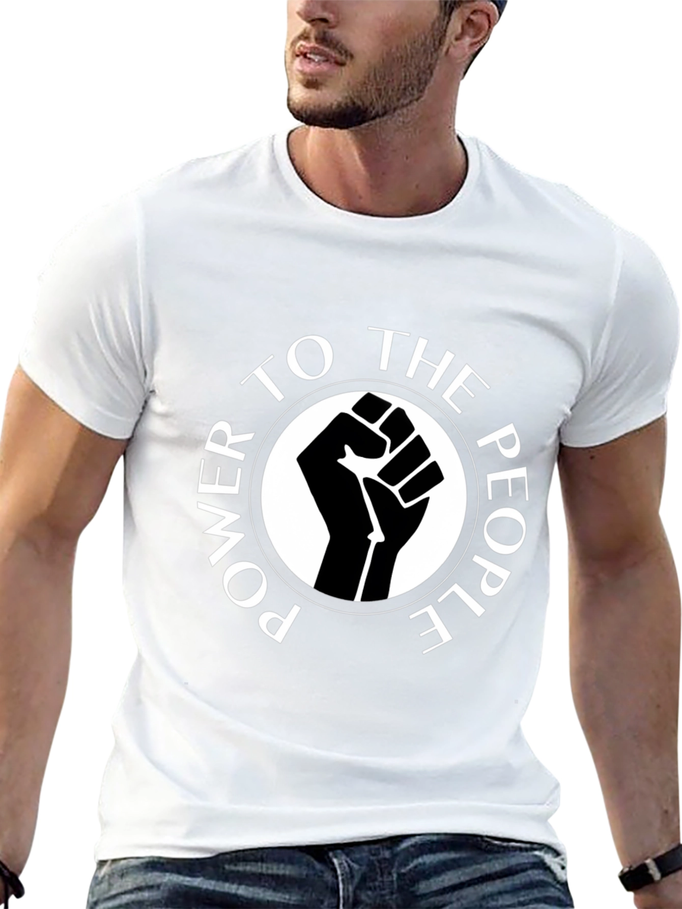 Power to the People Graphic Tee - Black