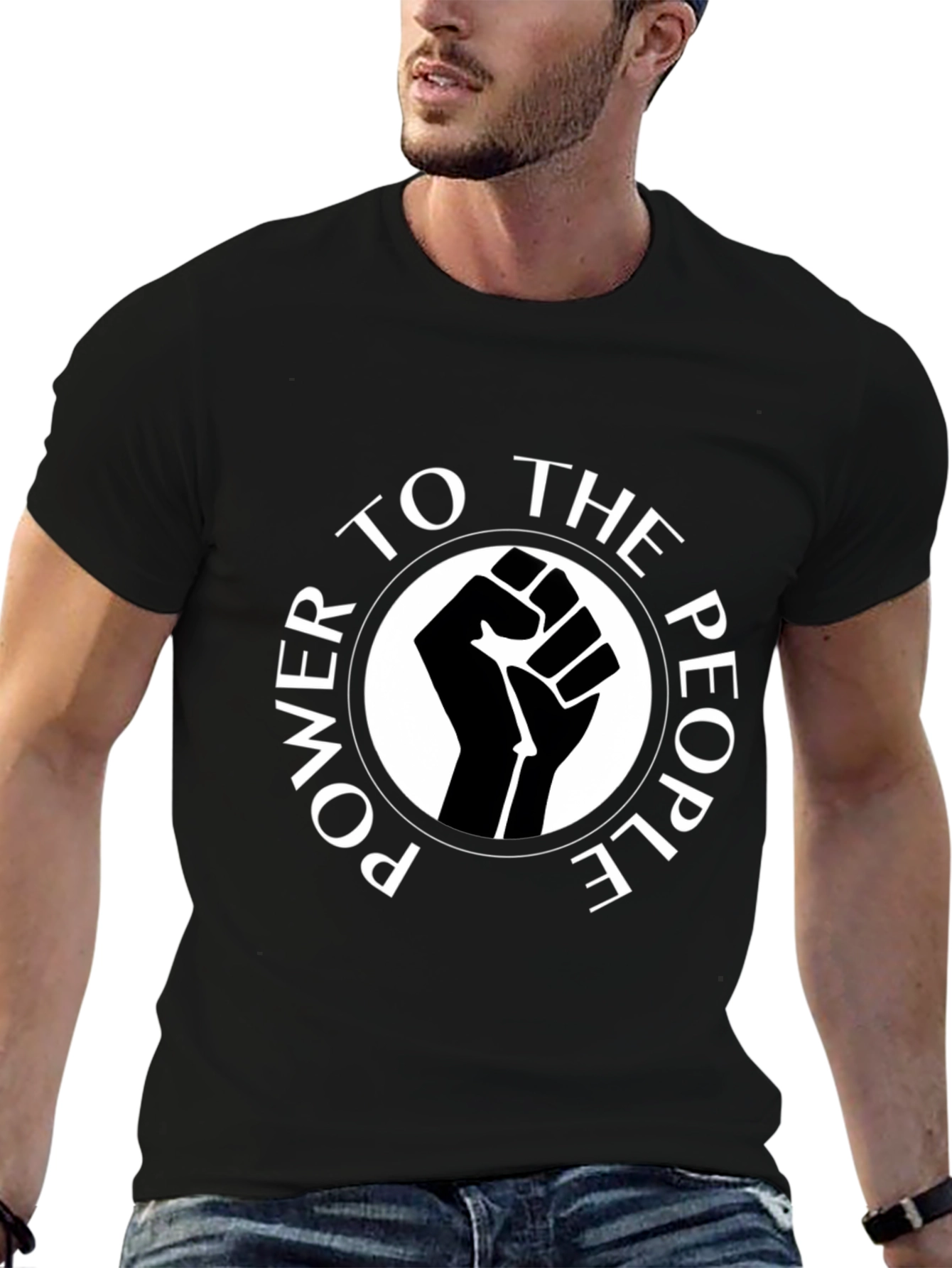 Power to the People Graphic Tee - Black