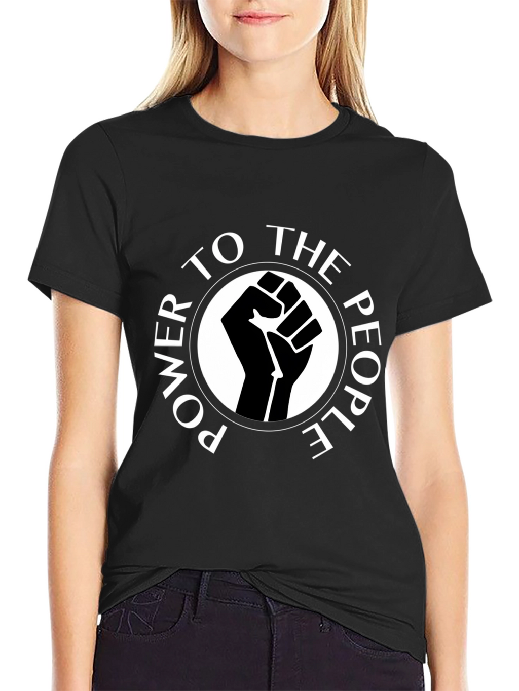 Power to the People Graphic Tee - Black
