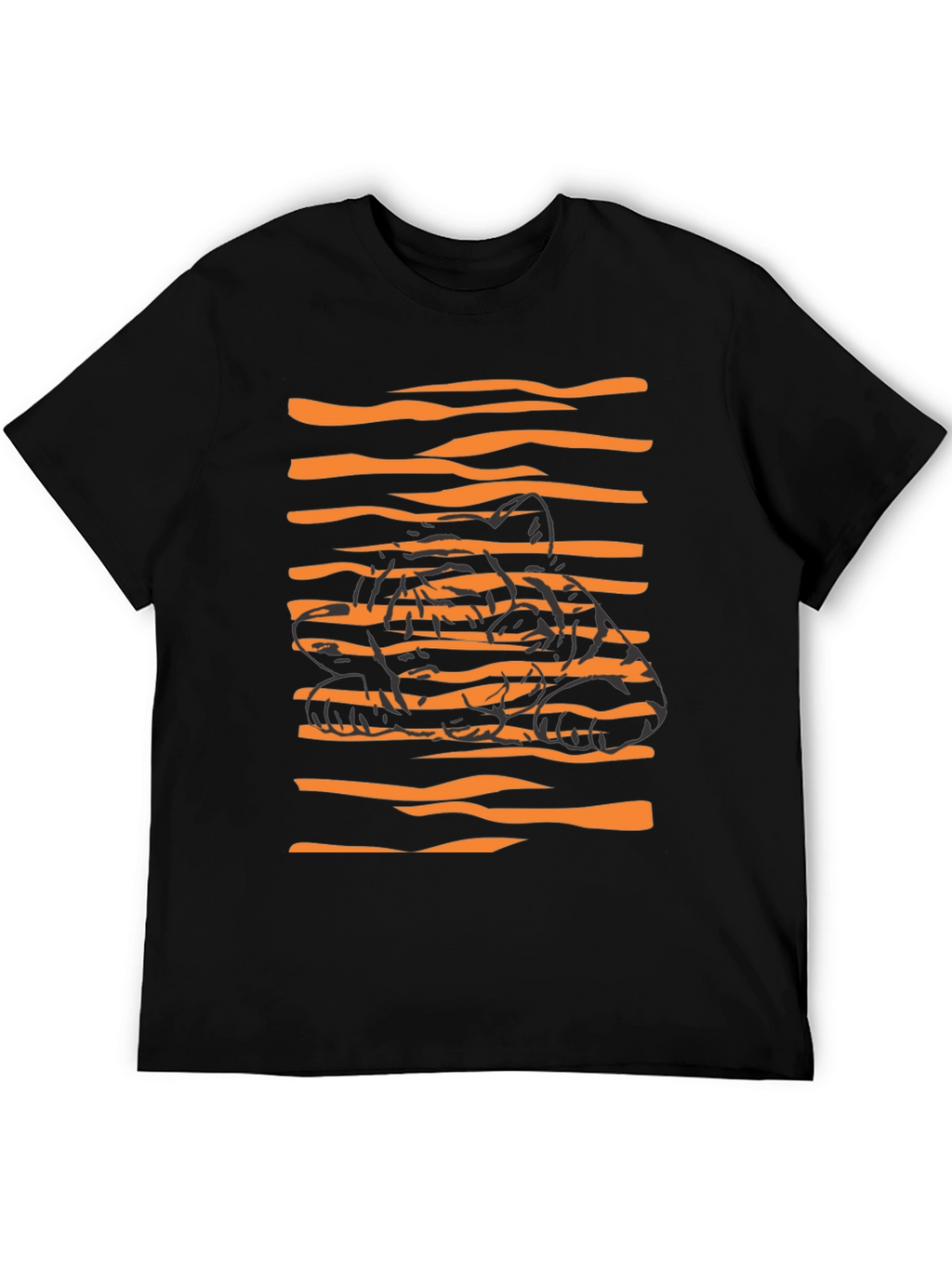 Striking Tiger Graphic Black T-Shirt