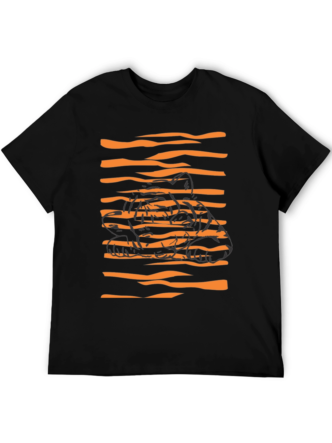 Striking Tiger Graphic Black T-Shirt