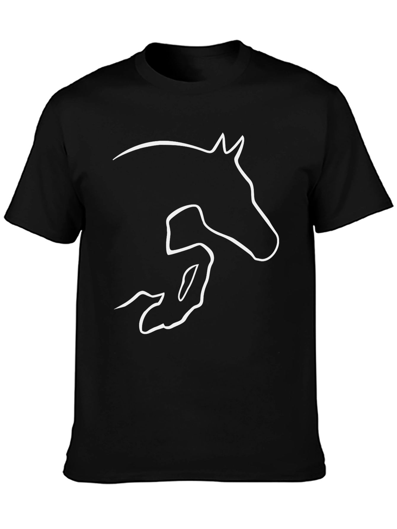 Equestrian Horse Jumping Outline Graphic T-Shirt