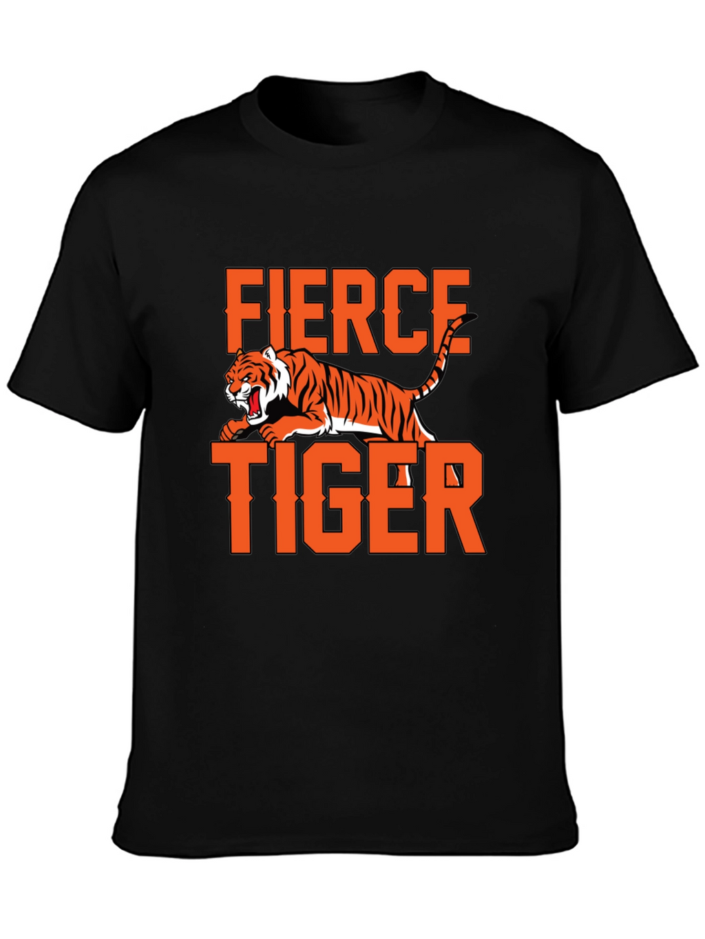 Fierce Tiger Graphic T-Shirt - Bold Orange Print
