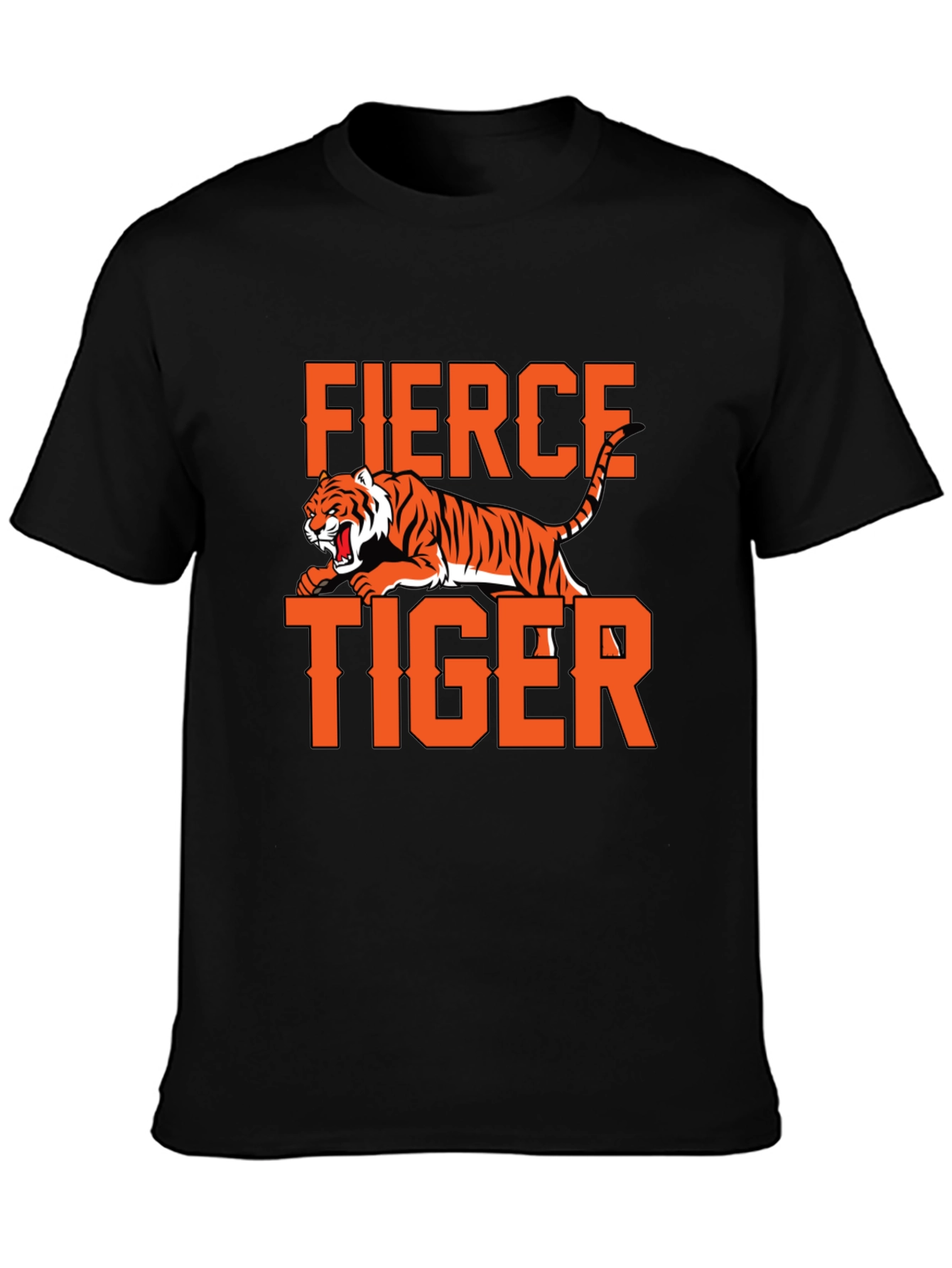 Fierce Tiger Graphic T-Shirt - Bold Orange Print