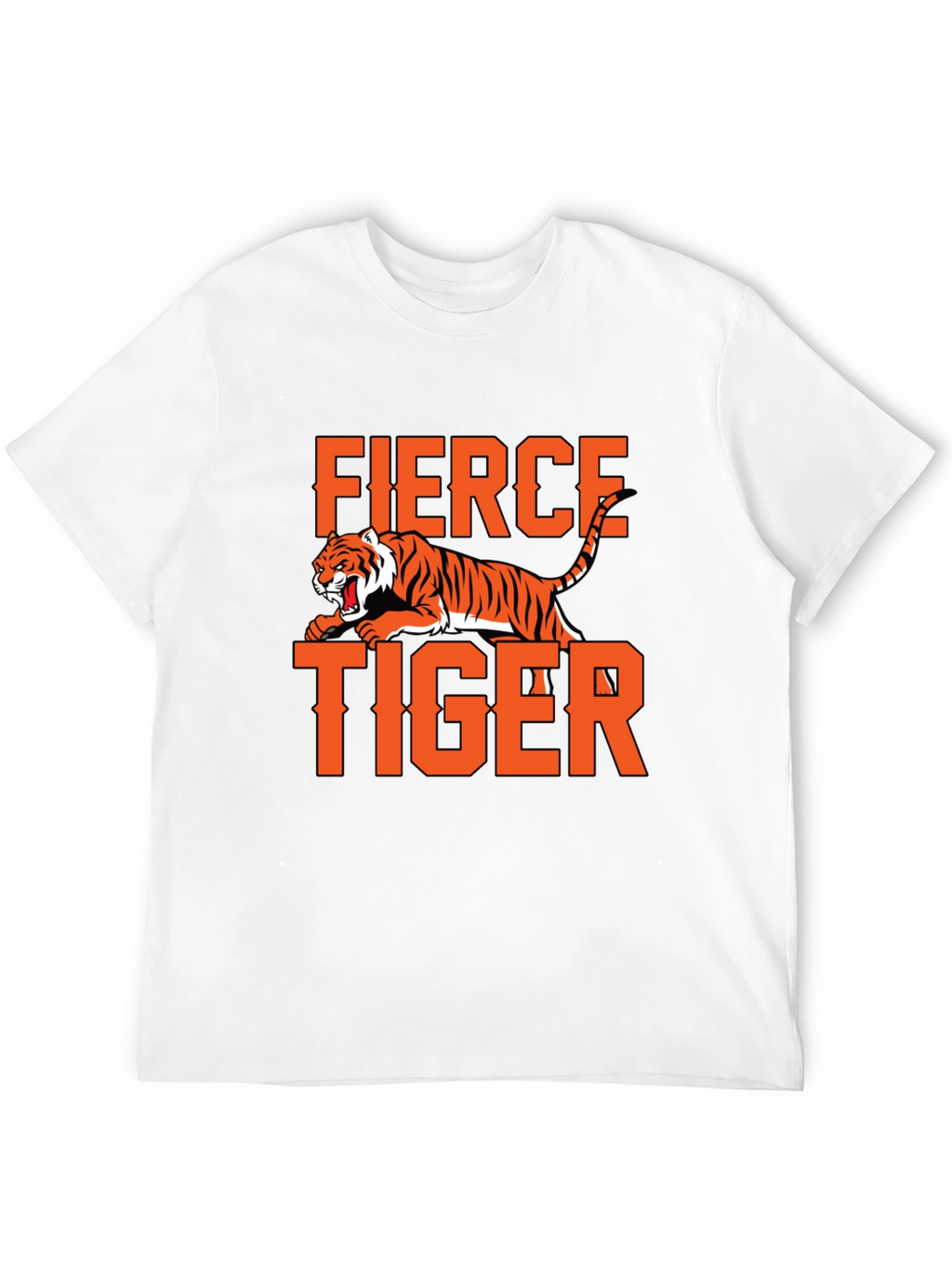 Fierce Tiger Graphic T-Shirt - Bold Orange Print