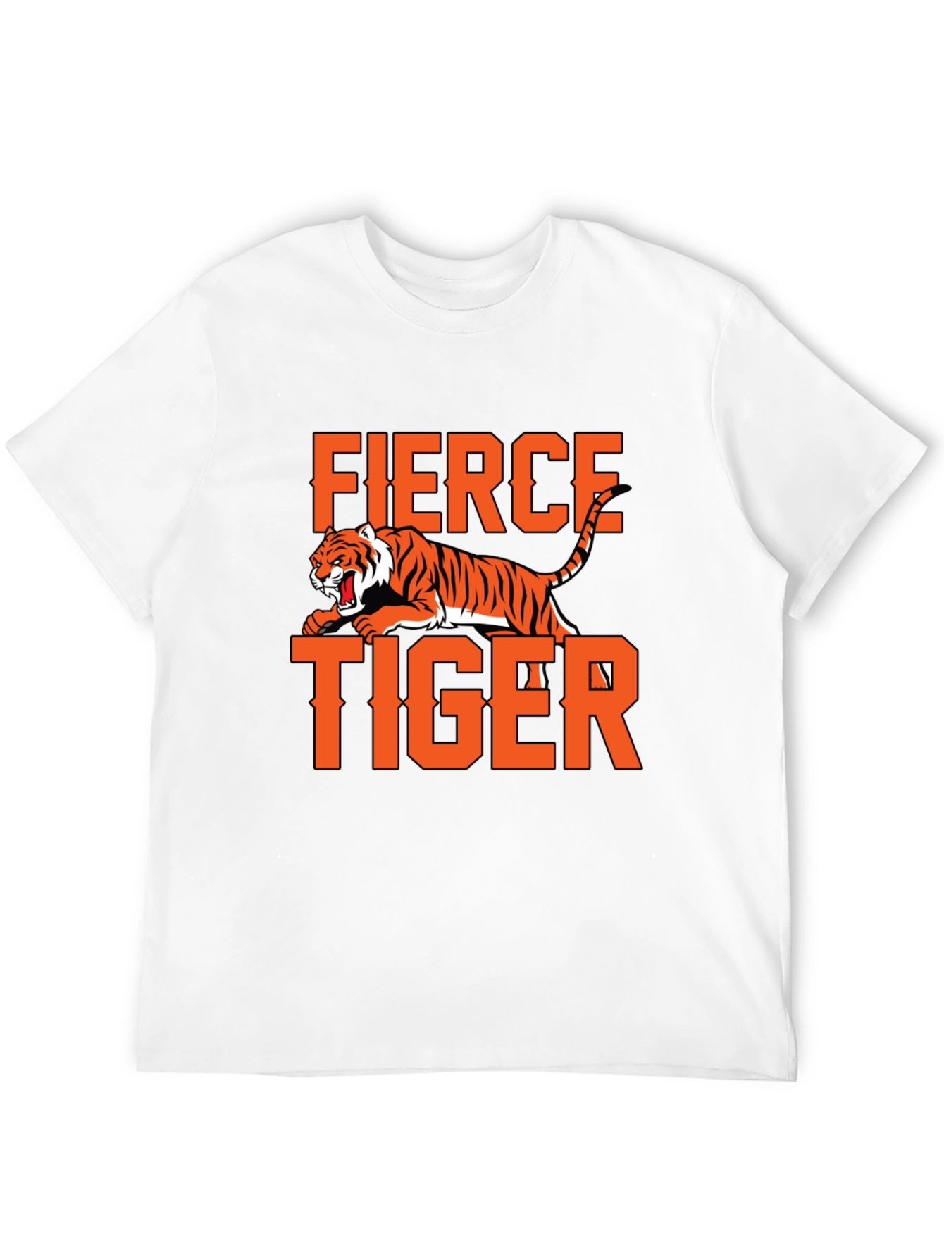 Fierce Tiger Graphic T-Shirt - Bold Orange Print
