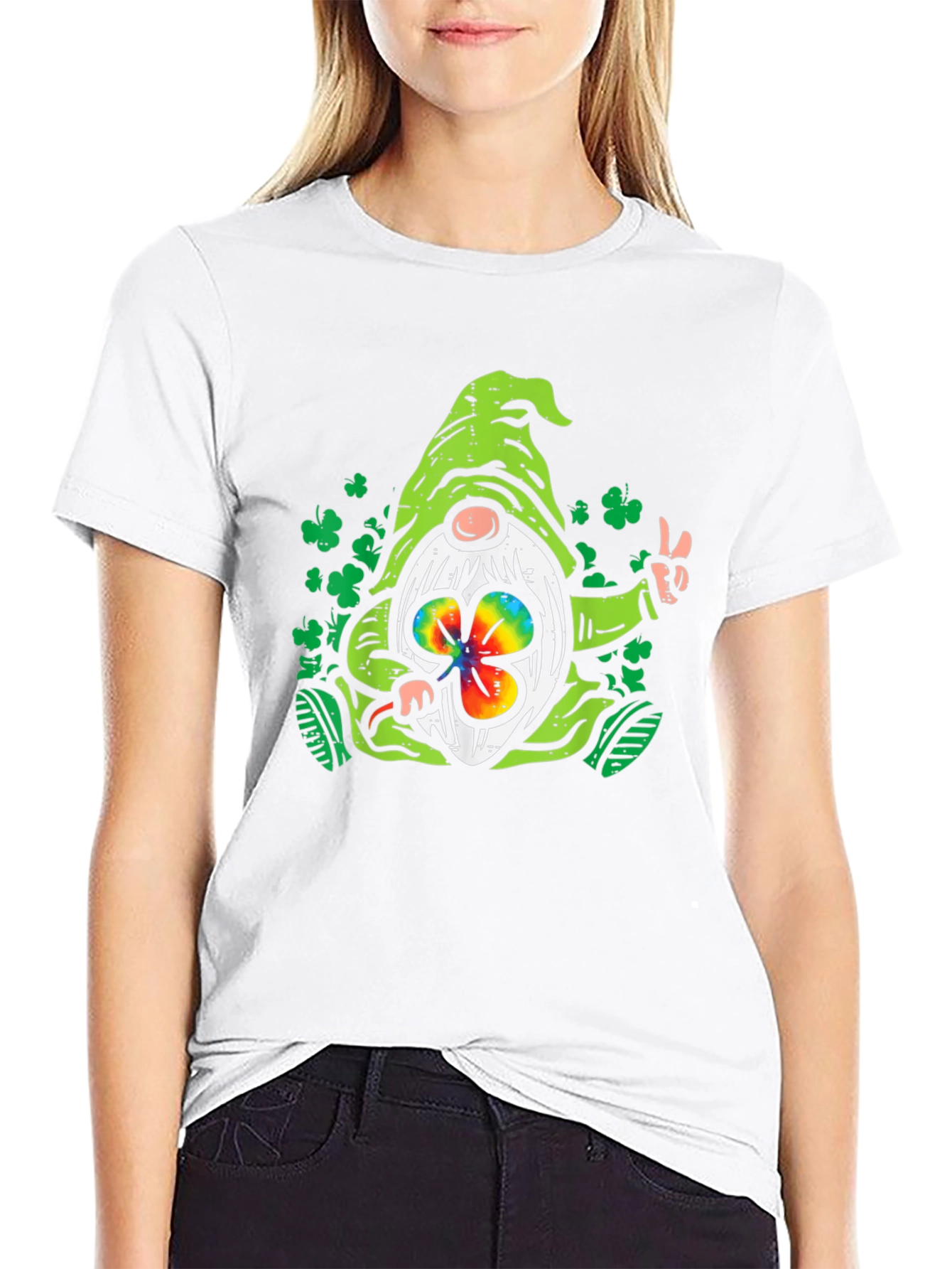 St. Patricks Day Gnome Black T-Shirt
