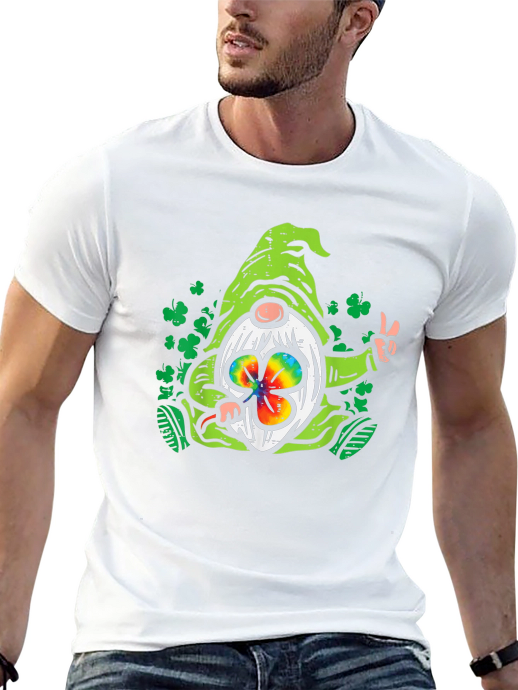 St. Patricks Day Gnome Black T-Shirt