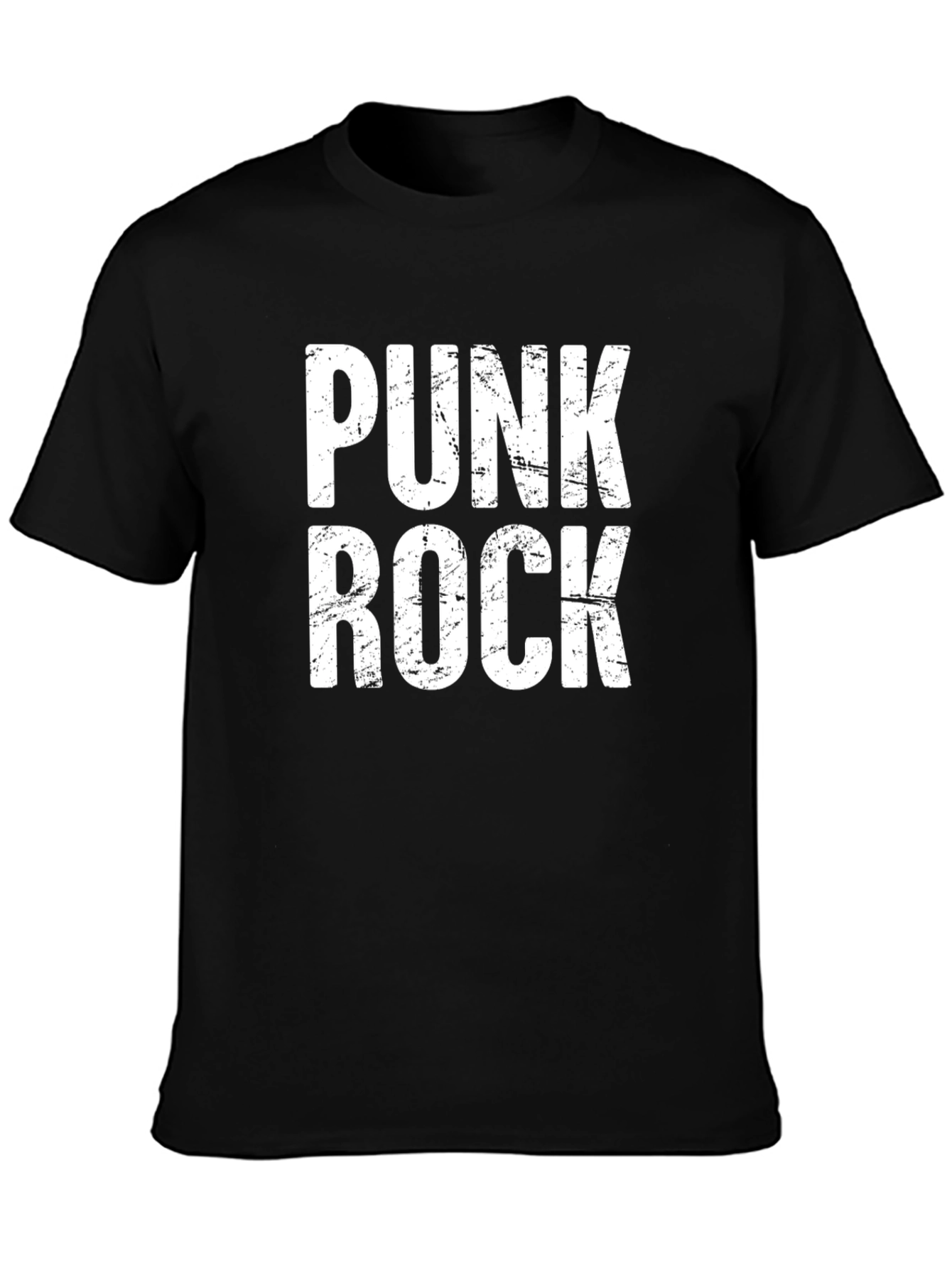 Punk Rock Graphic Tee - Black Cotton T-Shirt