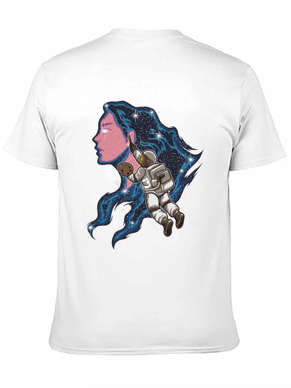 Astronaut Artist Graphic Tee - Black Cotton Blend