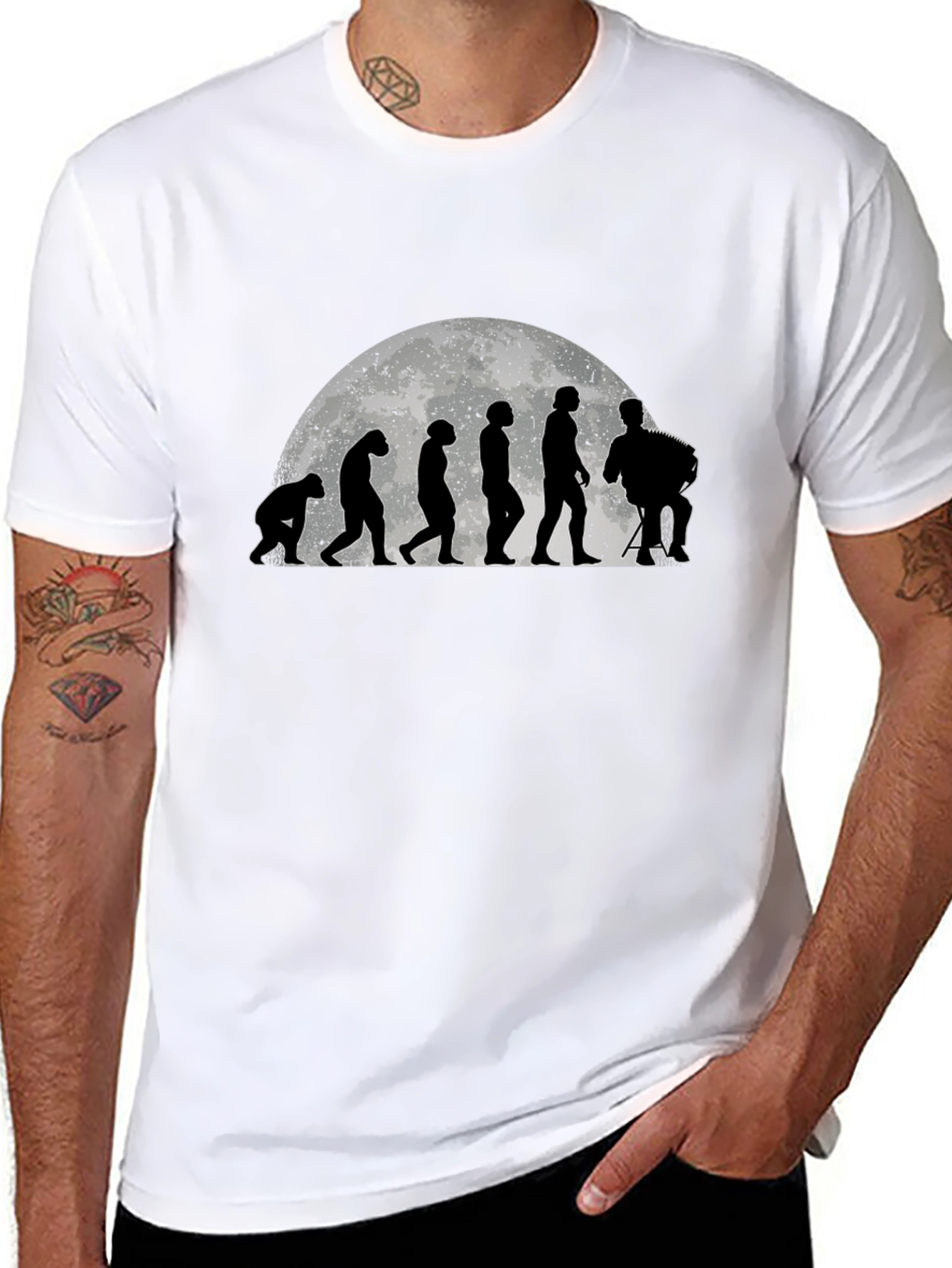 Evolution Accordion Player Black T-Shirt