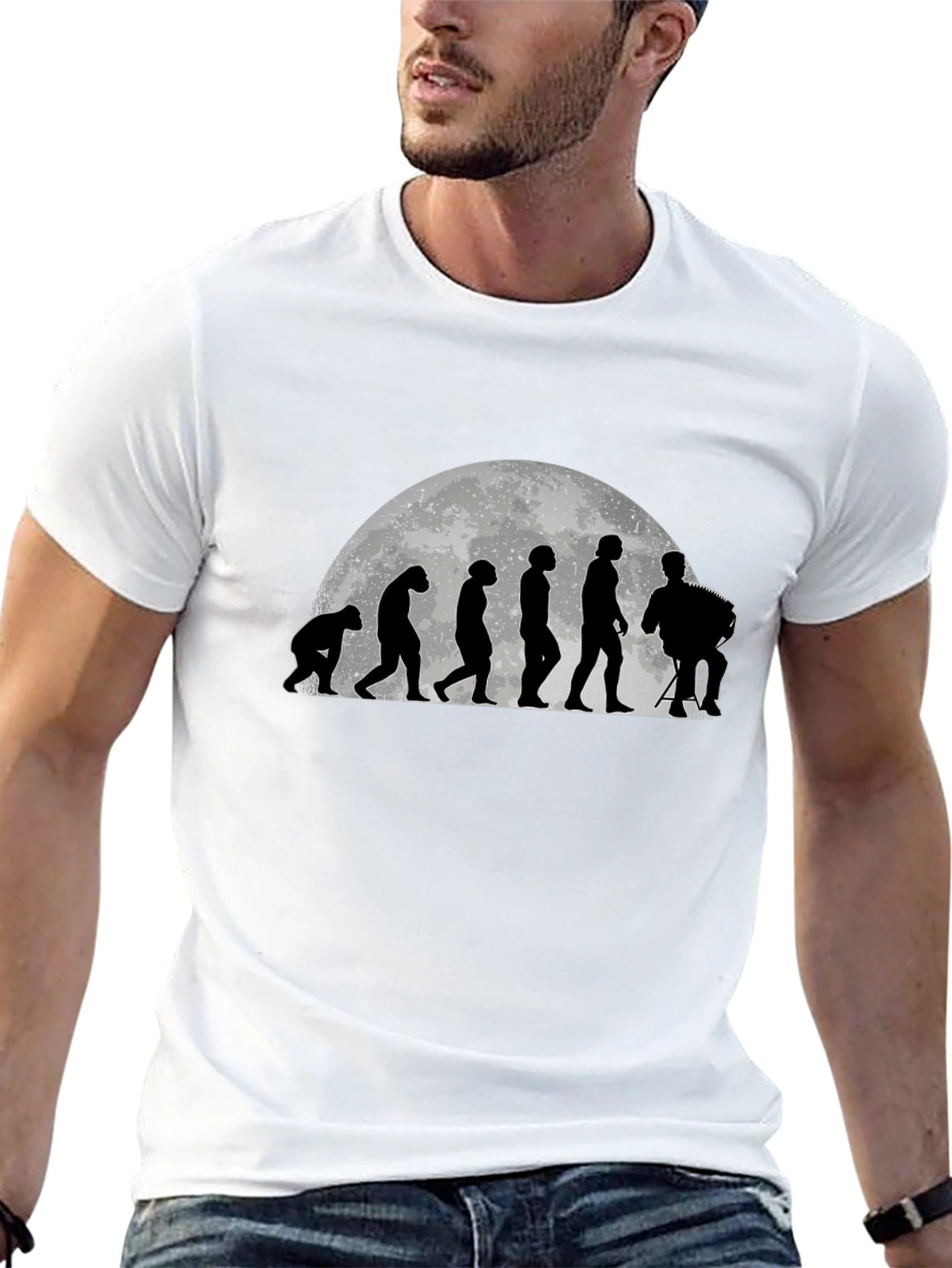 Evolution Accordion Player Black T-Shirt