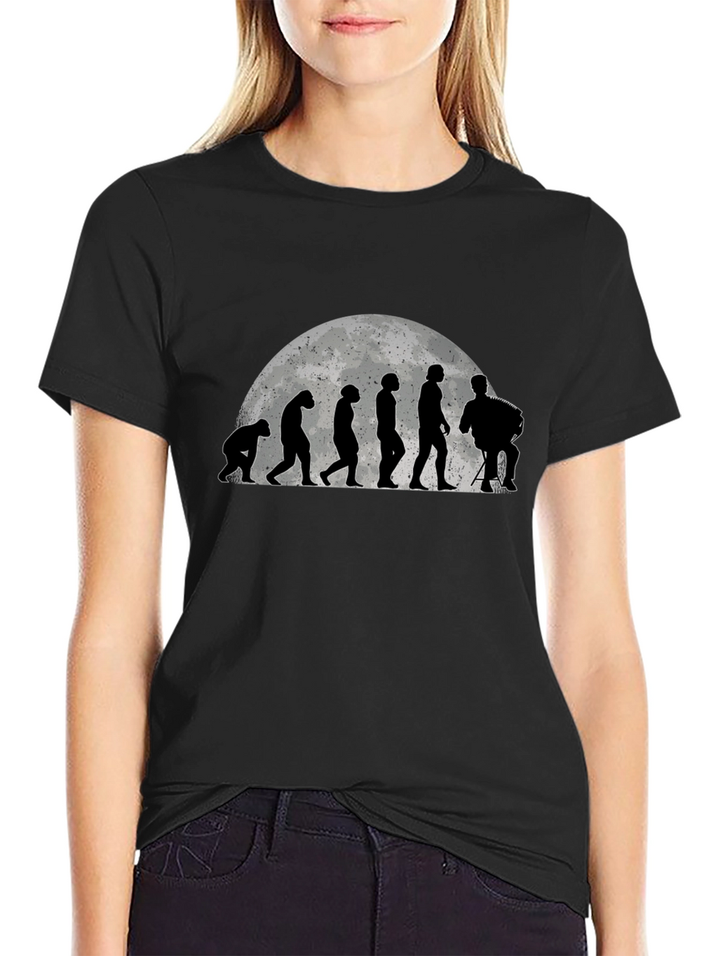 Evolution Accordion Player Black T-Shirt