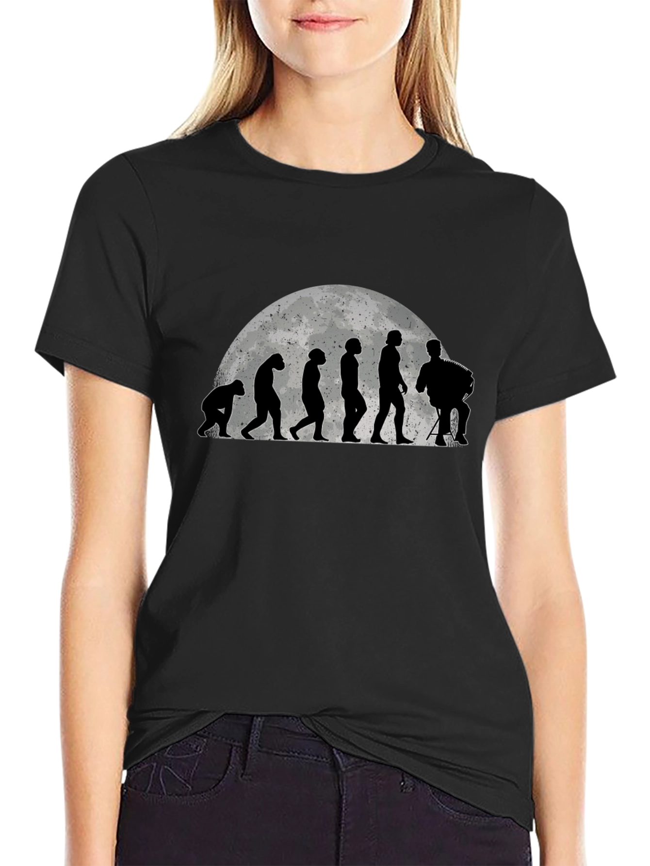 Evolution Accordion Player Black T-Shirt