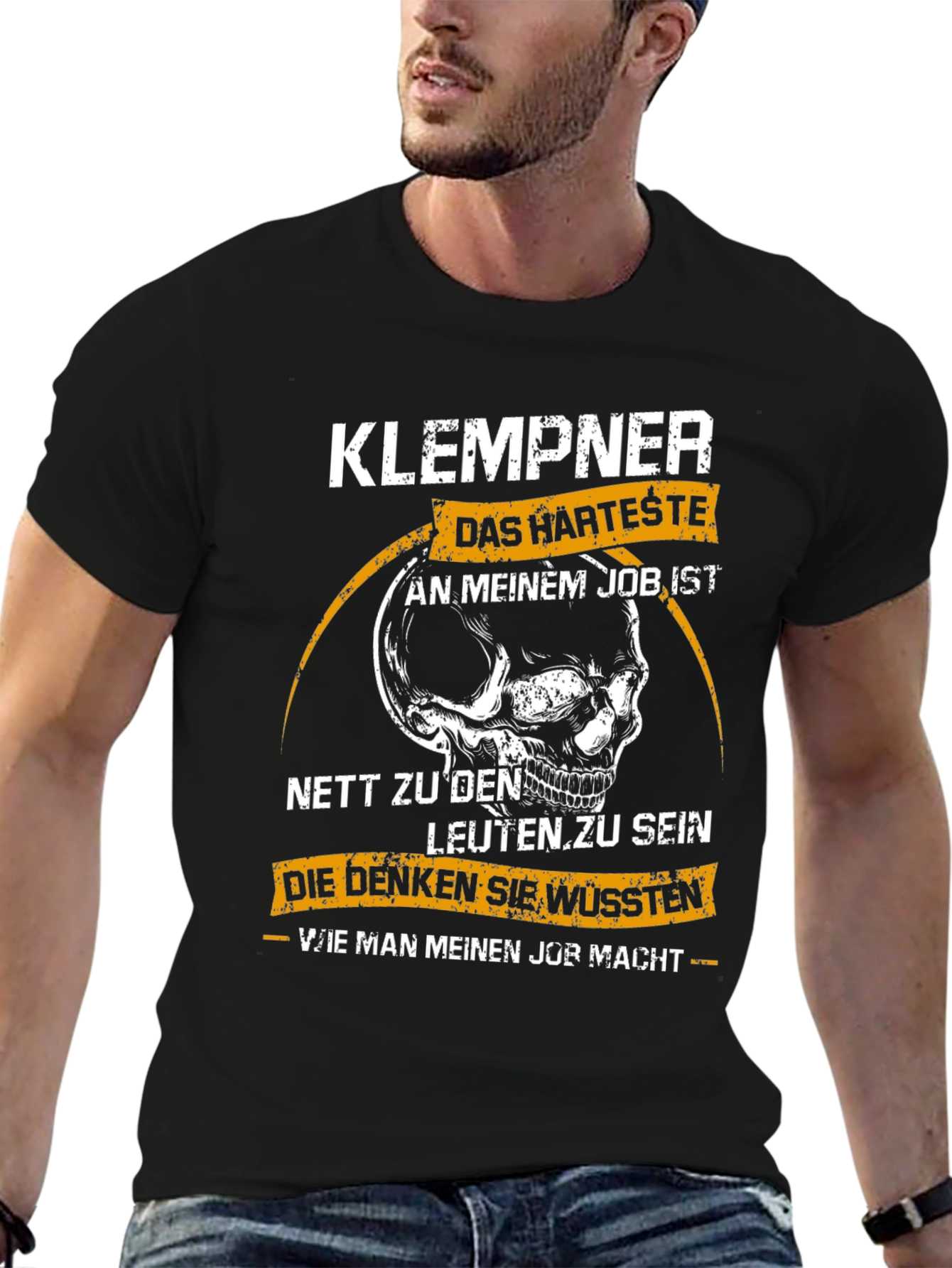 KLEMPNER T-Shirt Funny Plumber Skull Tee