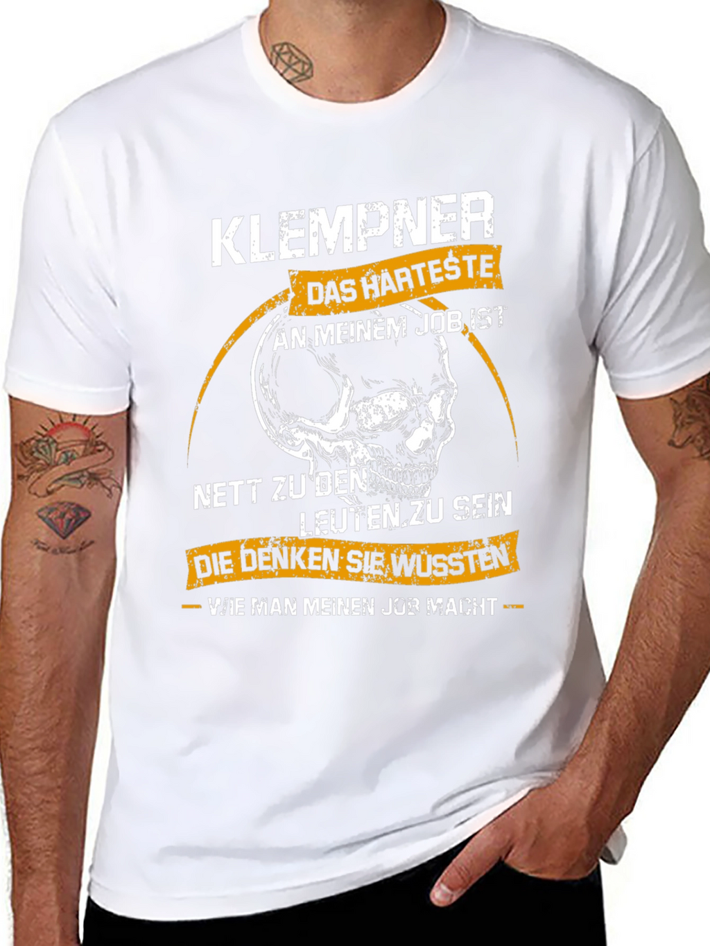 KLEMPNER T-Shirt Funny Plumber Skull Tee