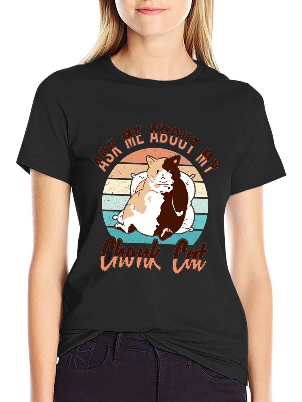 Chonk Cat T-Shirt - Ask Me About My Cat!