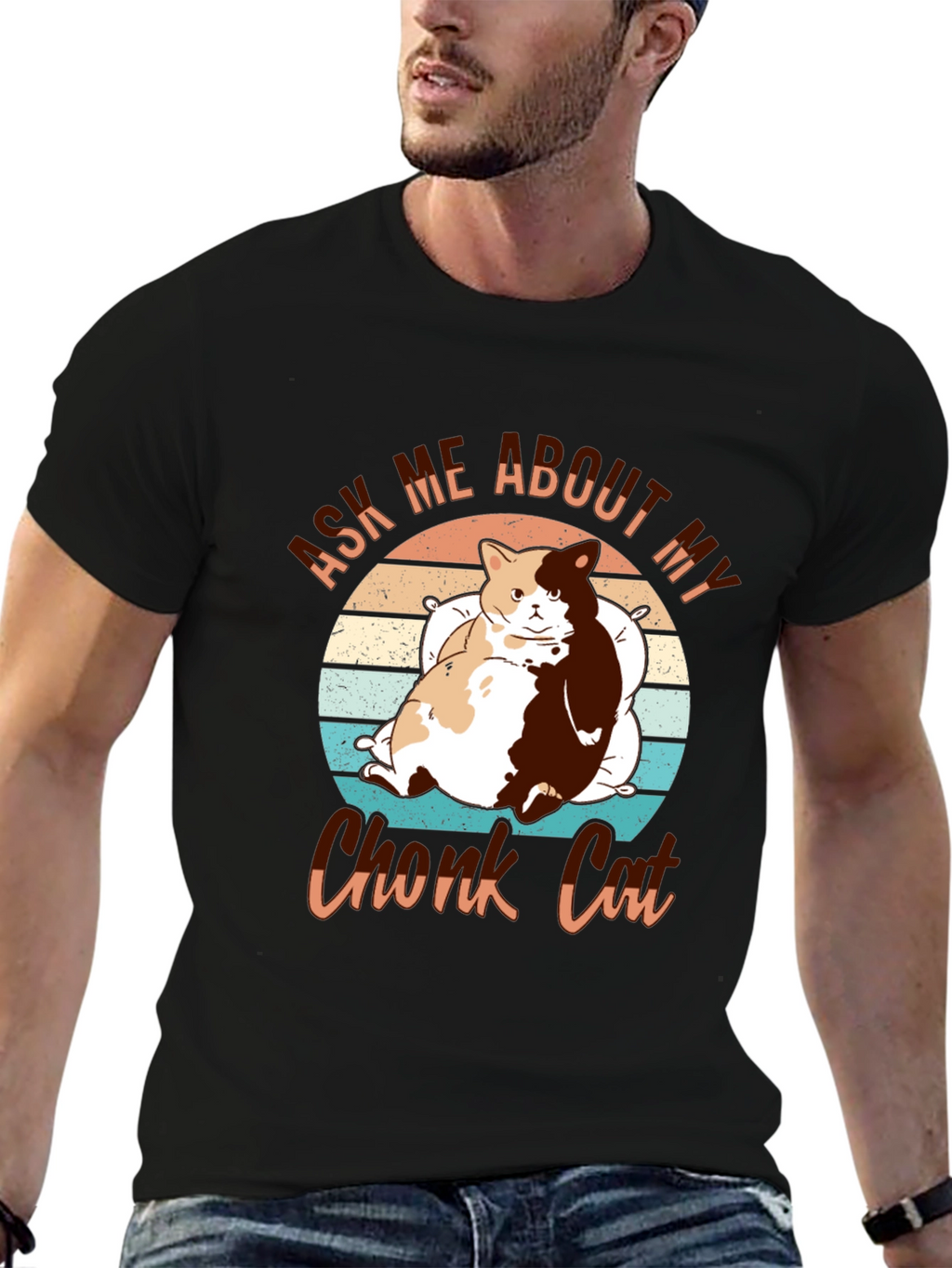 Chonk Cat T-Shirt - Ask Me About My Cat!