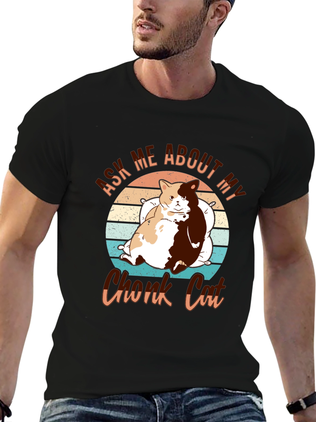 Chonk Cat T-Shirt - Ask Me About My Cat!