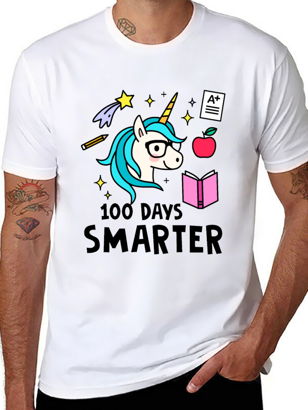 100 Days Smarter Unicorn Tee