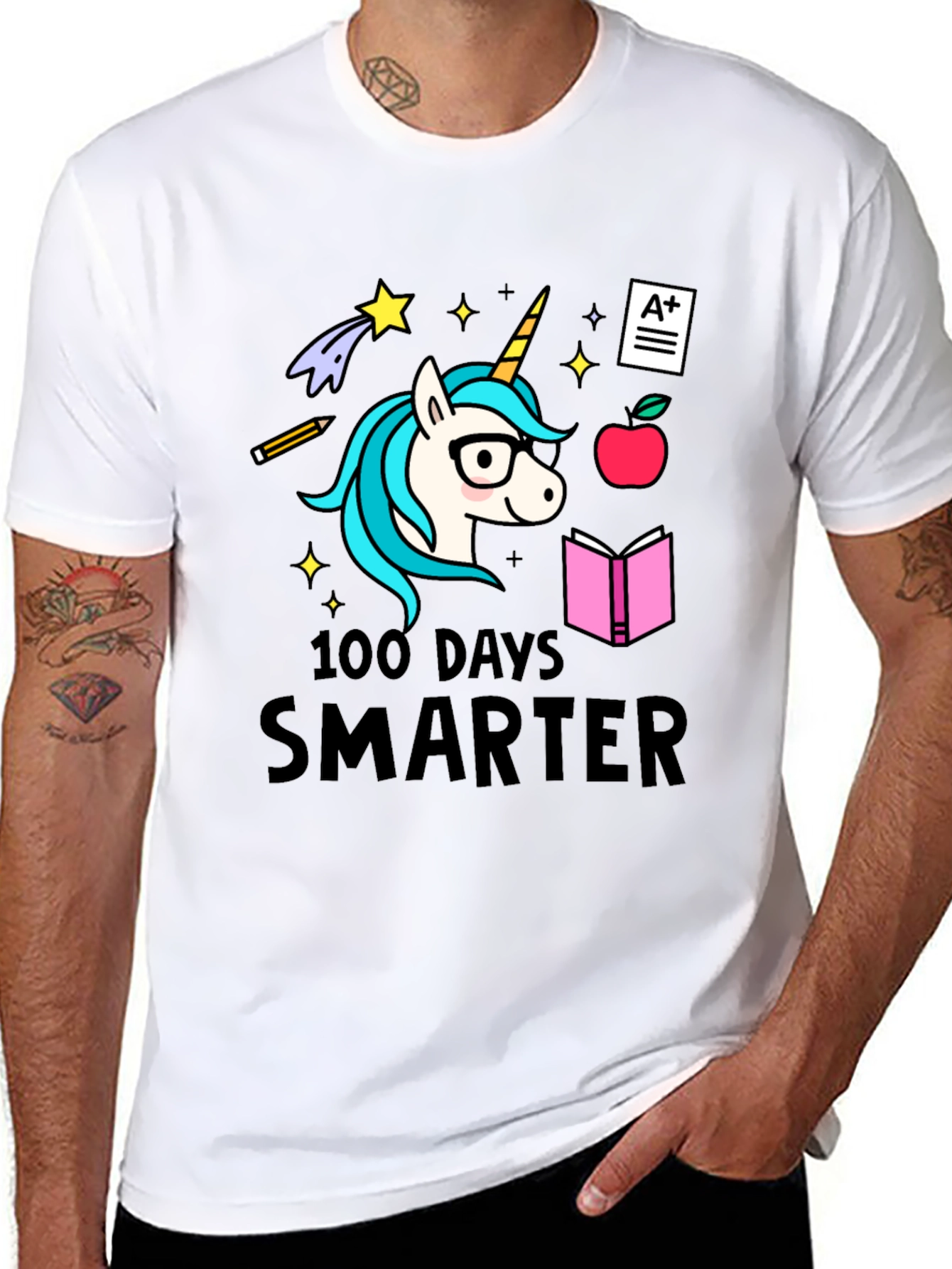 100 Days Smarter Unicorn Tee