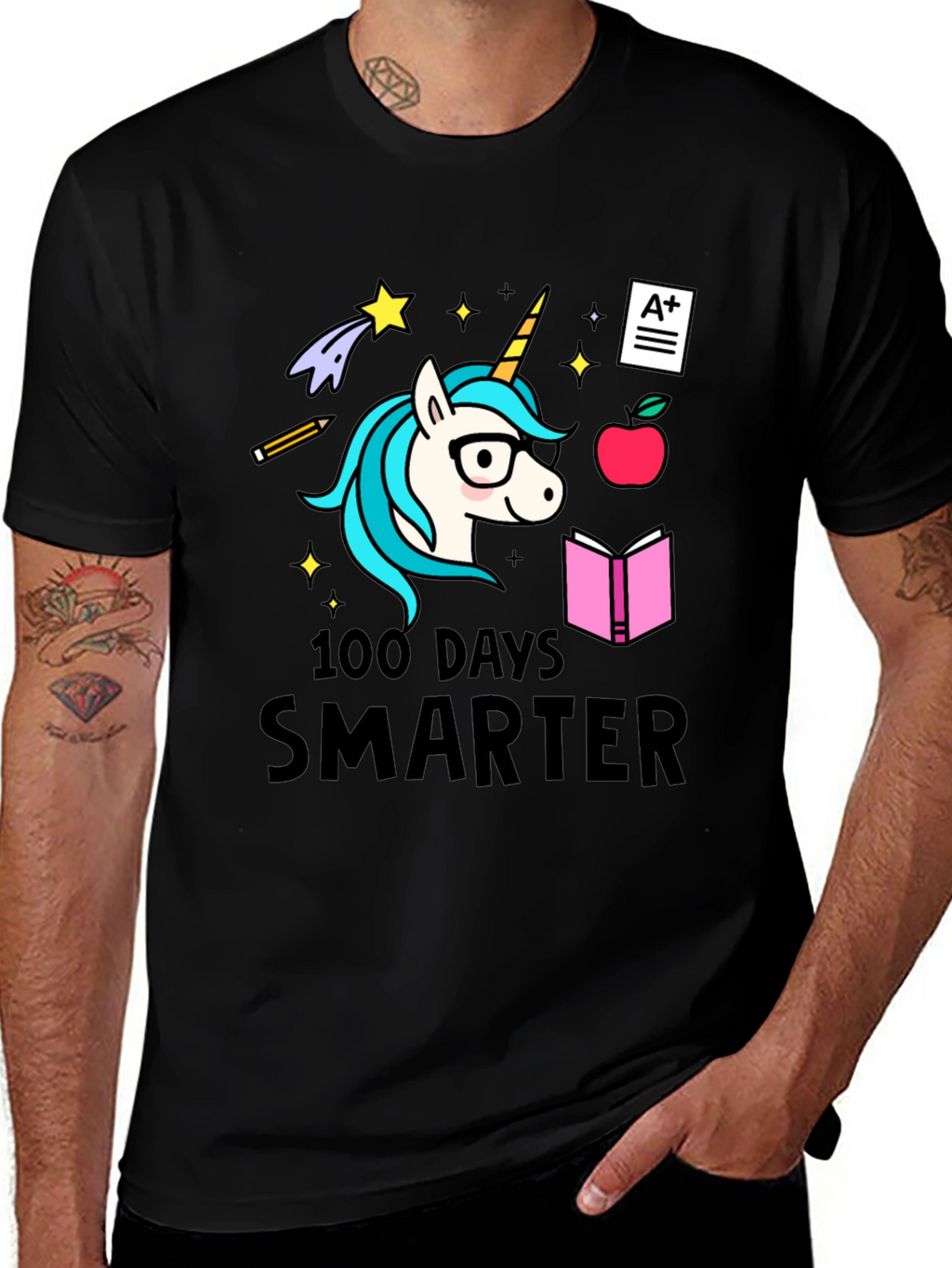 100 Days Smarter Unicorn Tee