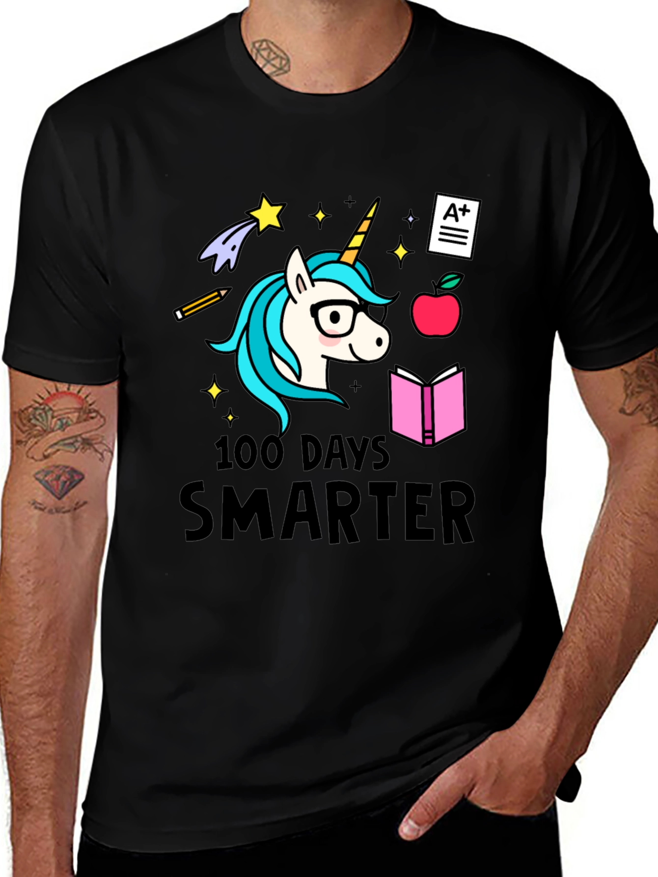 100 Days Smarter Unicorn Tee