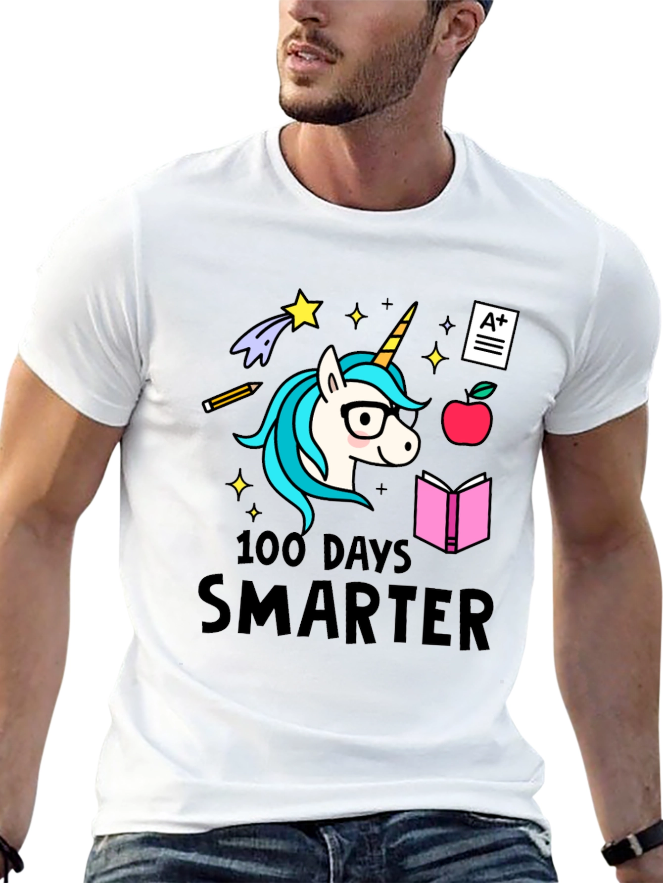 100 Days Smarter Unicorn Tee