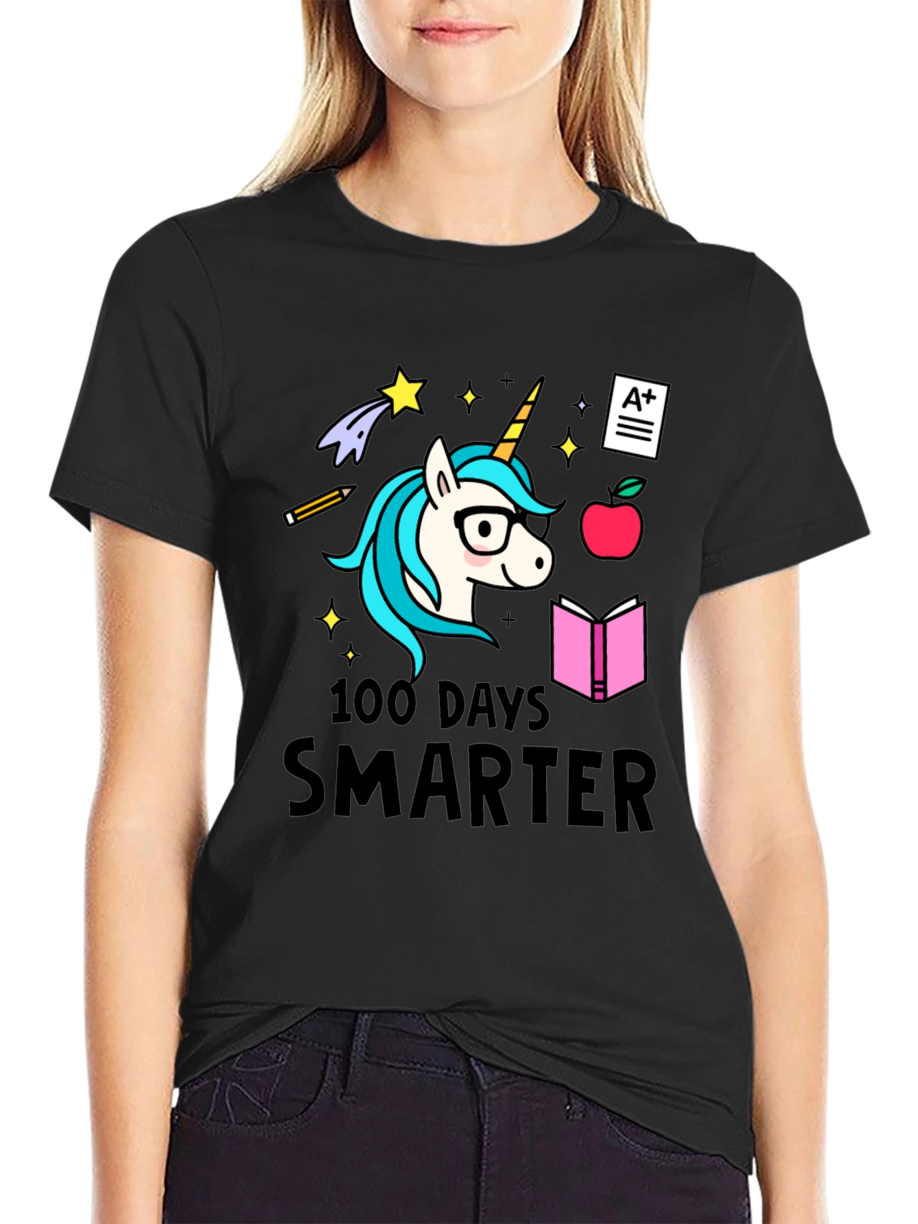 100 Days Smarter Unicorn Tee