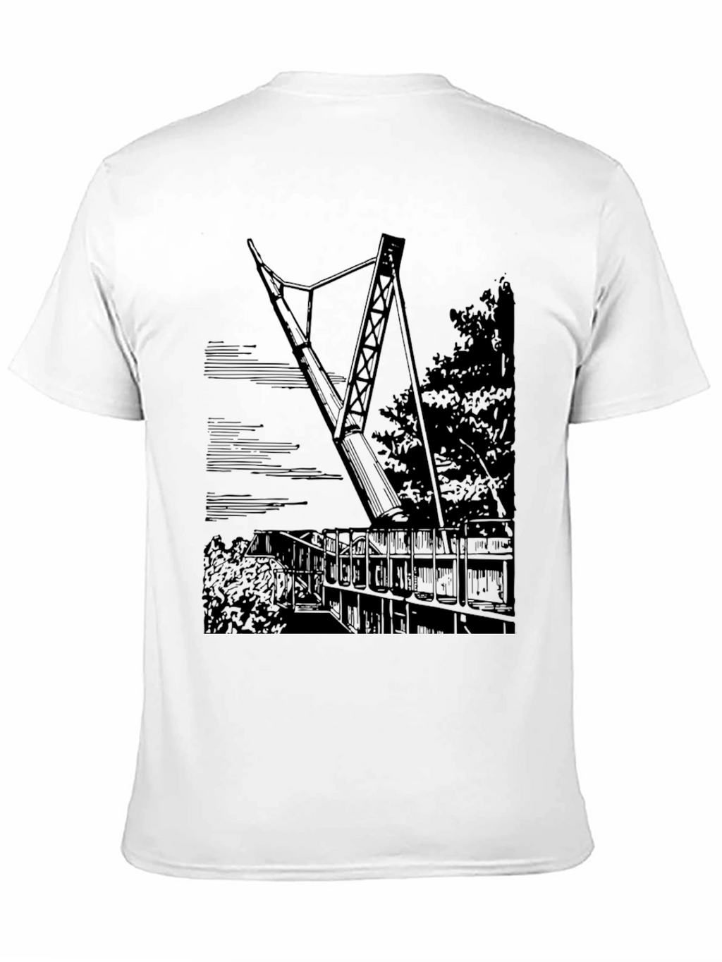 Black T-Shirt with Bridge Graphic
