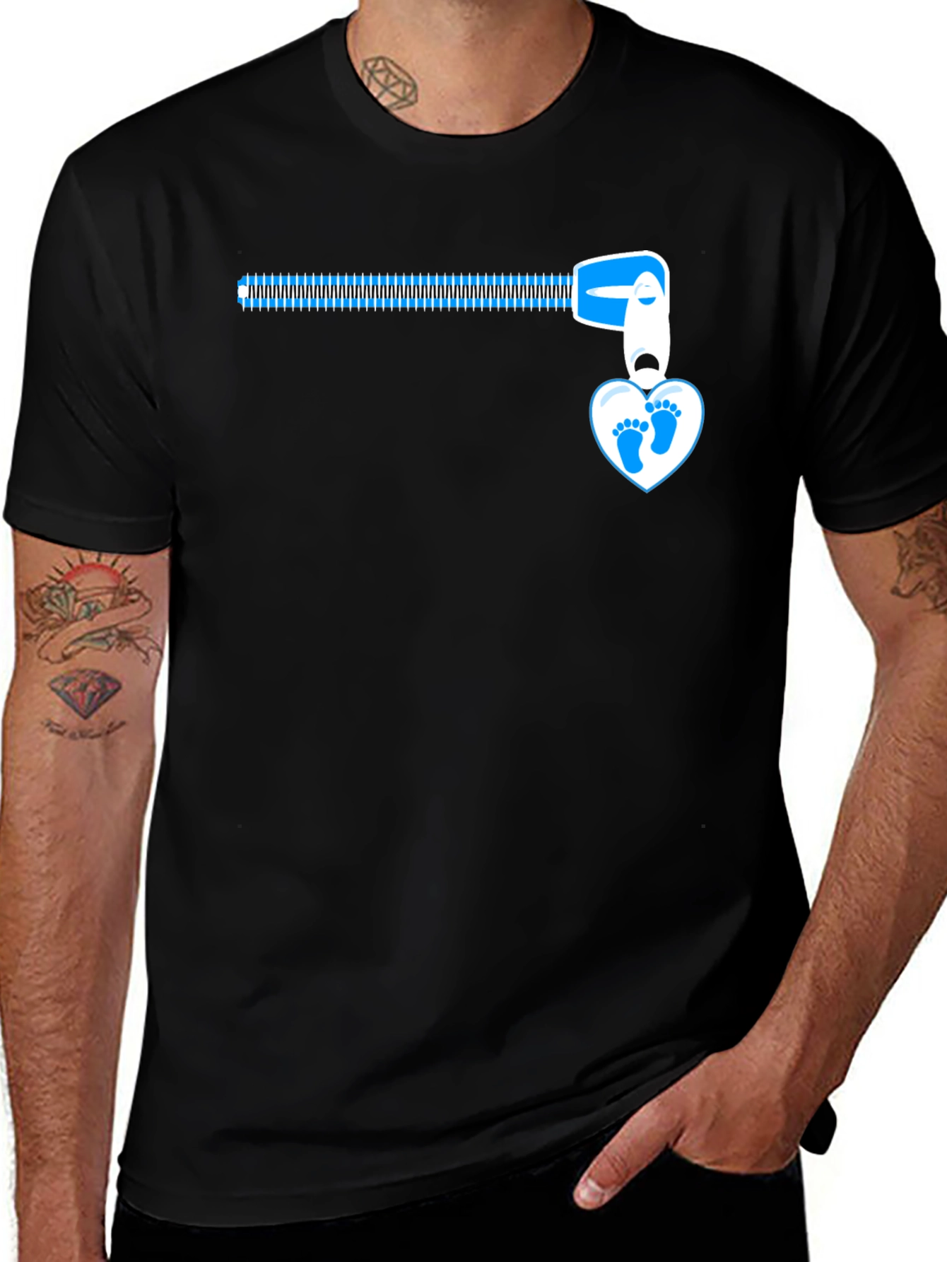 Baby Feet Zipper T-Shirt - Expecting Dad