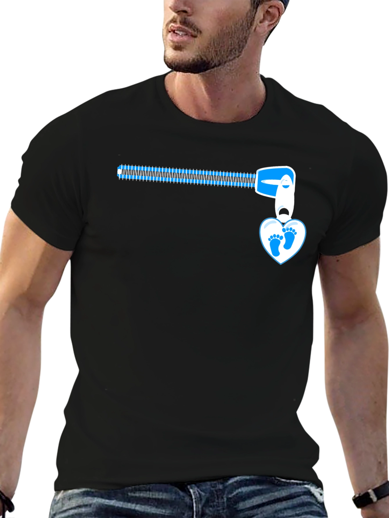 Baby Feet Zipper T-Shirt - Expecting Dad