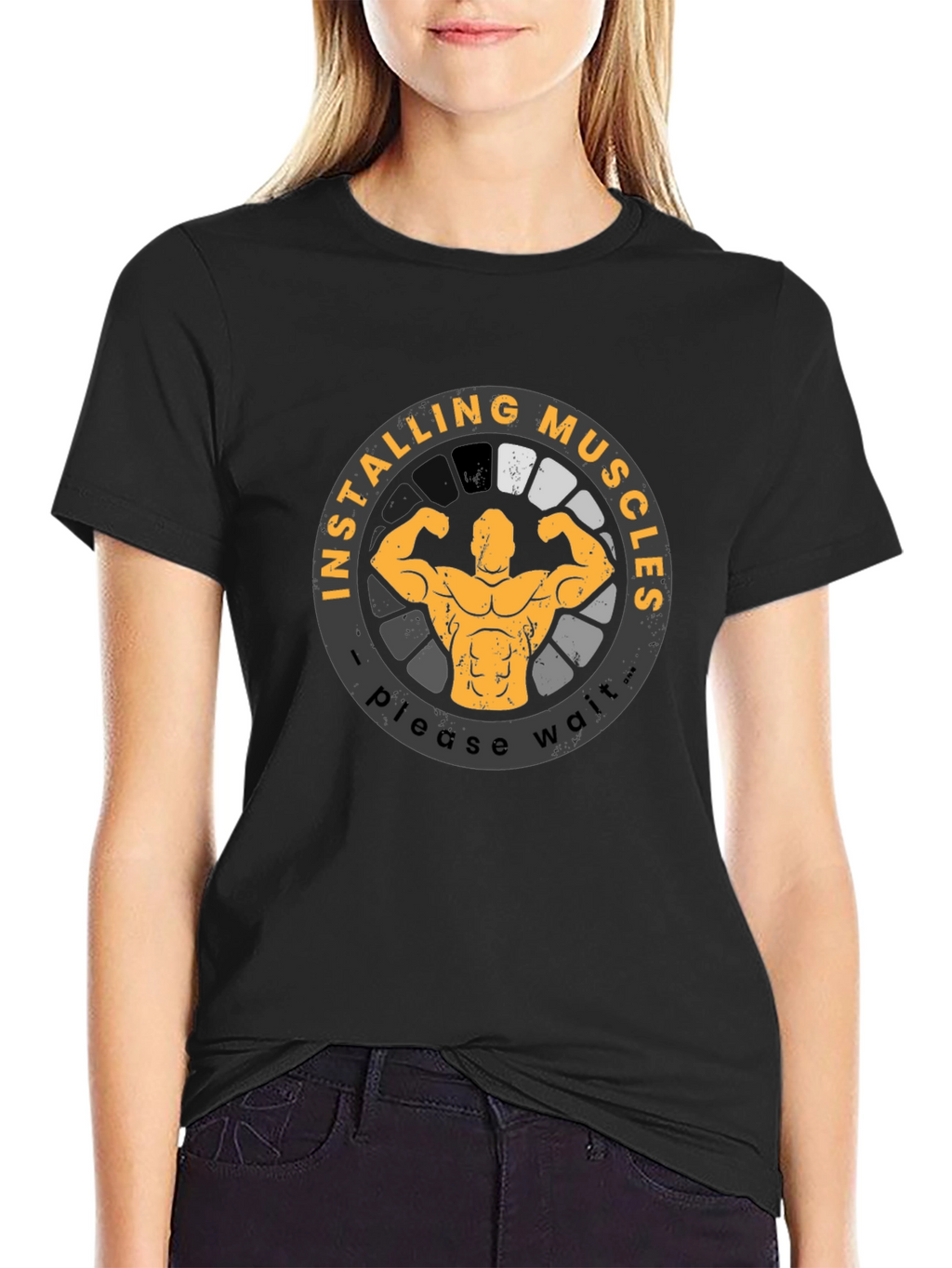 Installing Muscles T-Shirt Funny Gym Workout Shirt