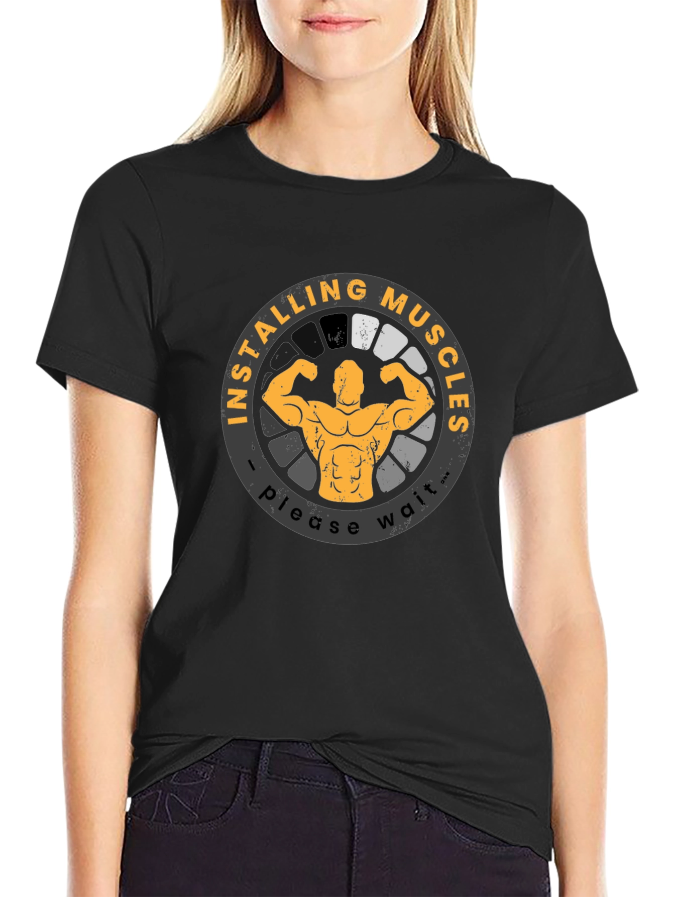 Installing Muscles T-Shirt Funny Gym Workout Shirt